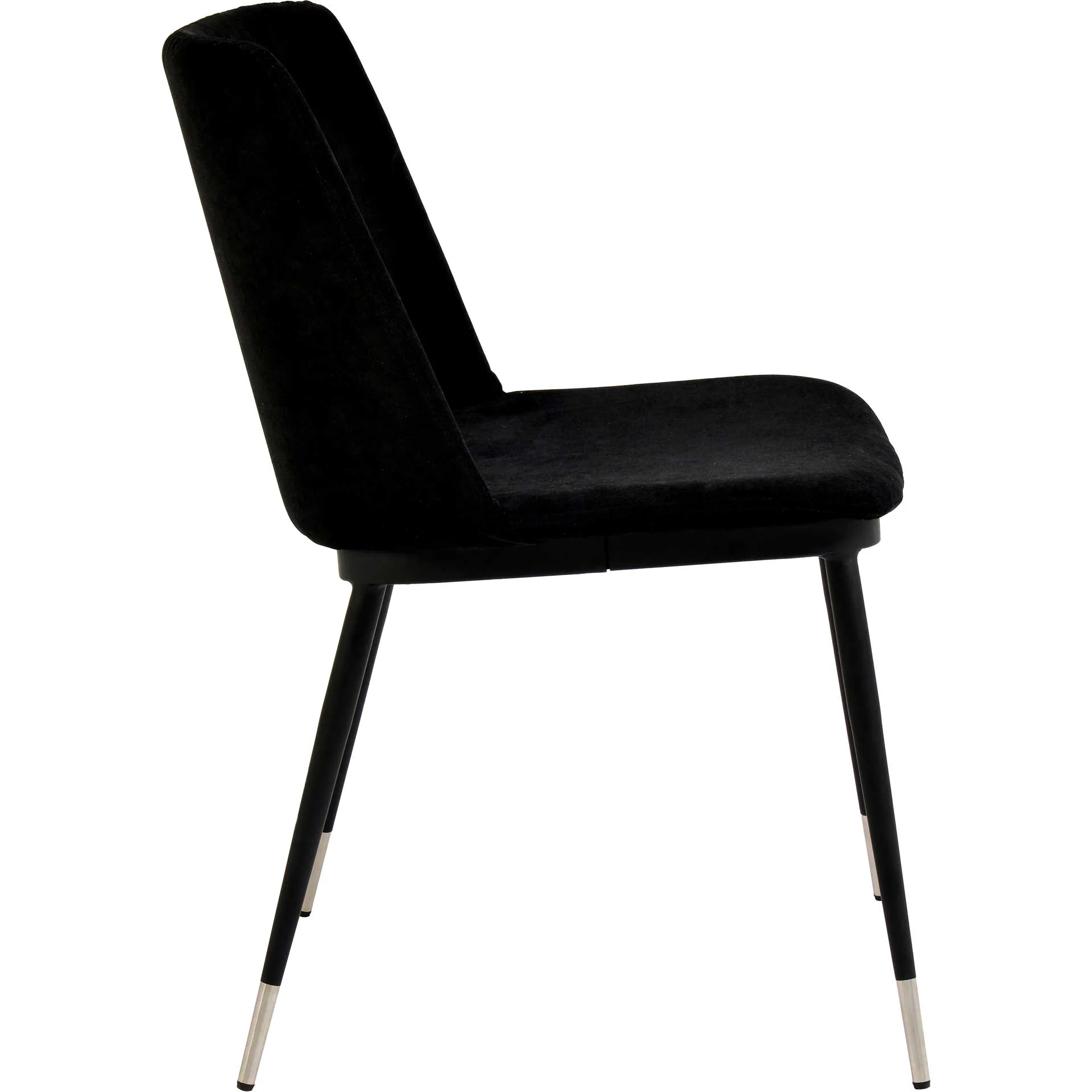 Eventide Silver Legs Velvet Chair Black (Set of 2) - Image 4