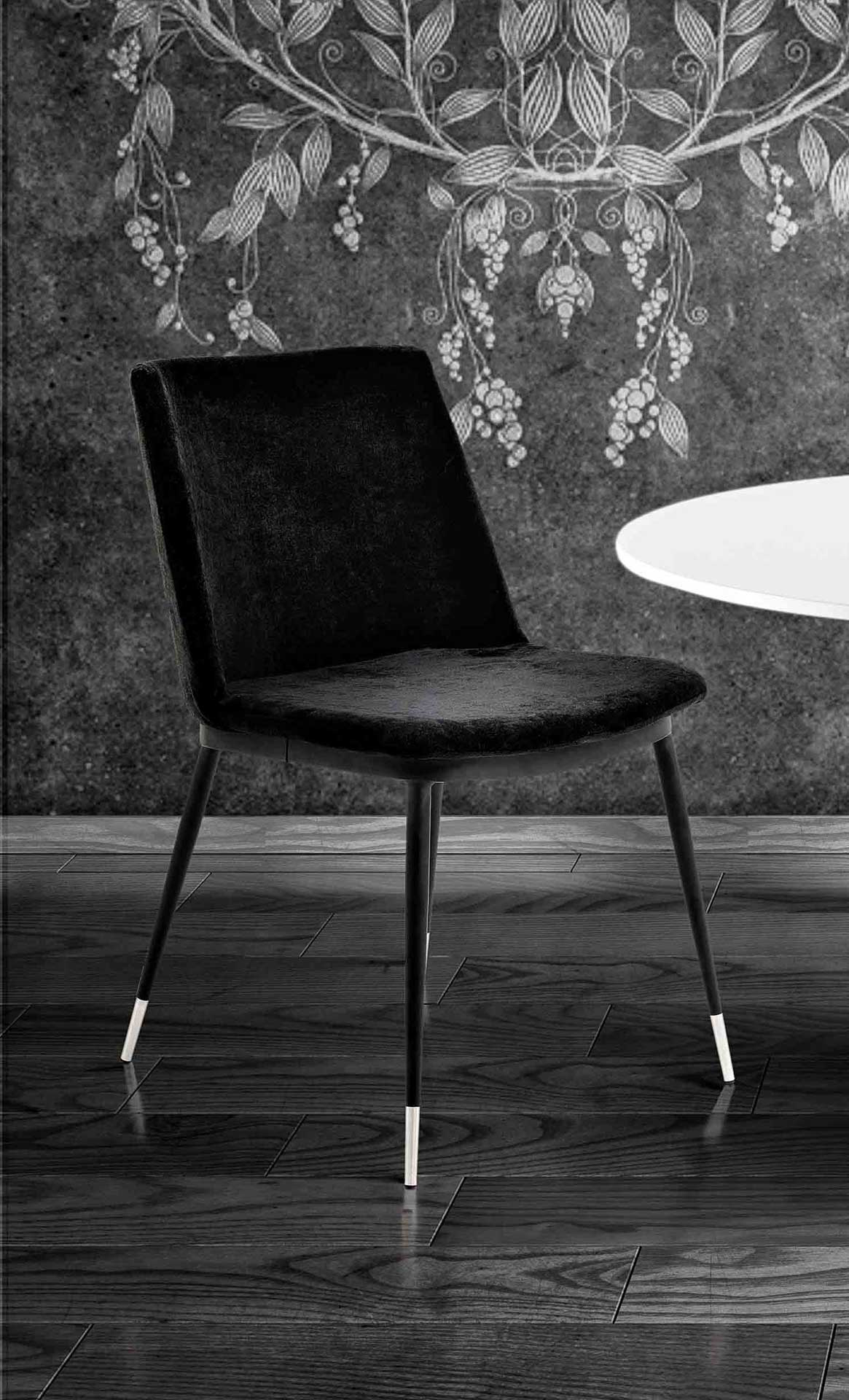 Eventide Silver Legs Velvet Chair Black (Set of 2) - Image 9