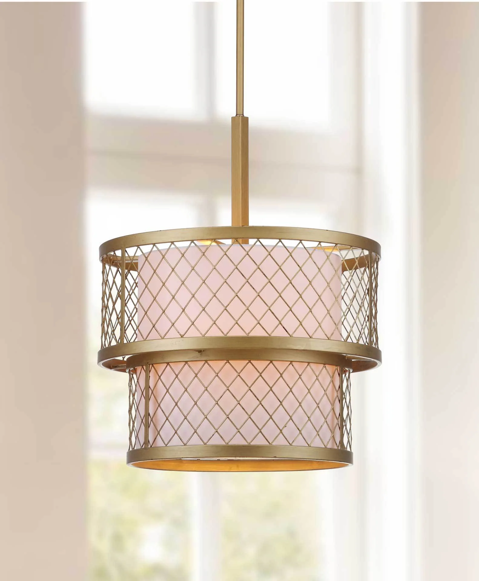 Everett Antique Gold Mesh Adjustable Pendant - Image 4