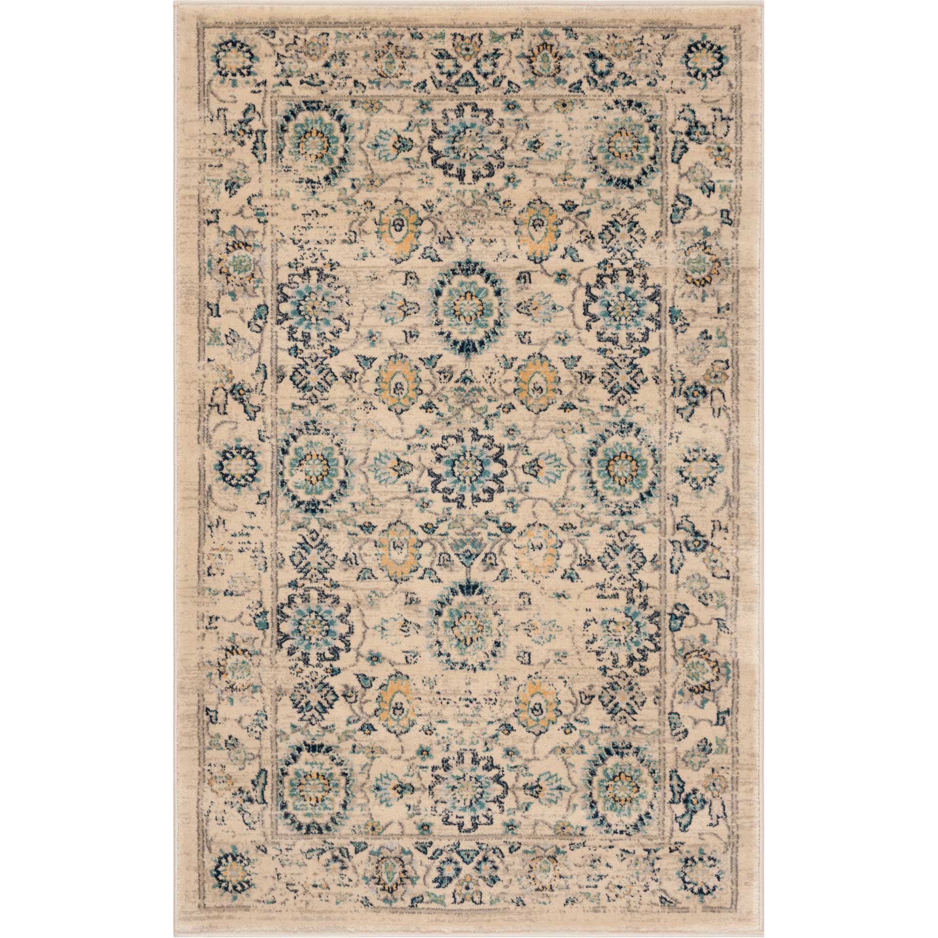 Evoke Beige/Turquoise Area Rug - Image 3