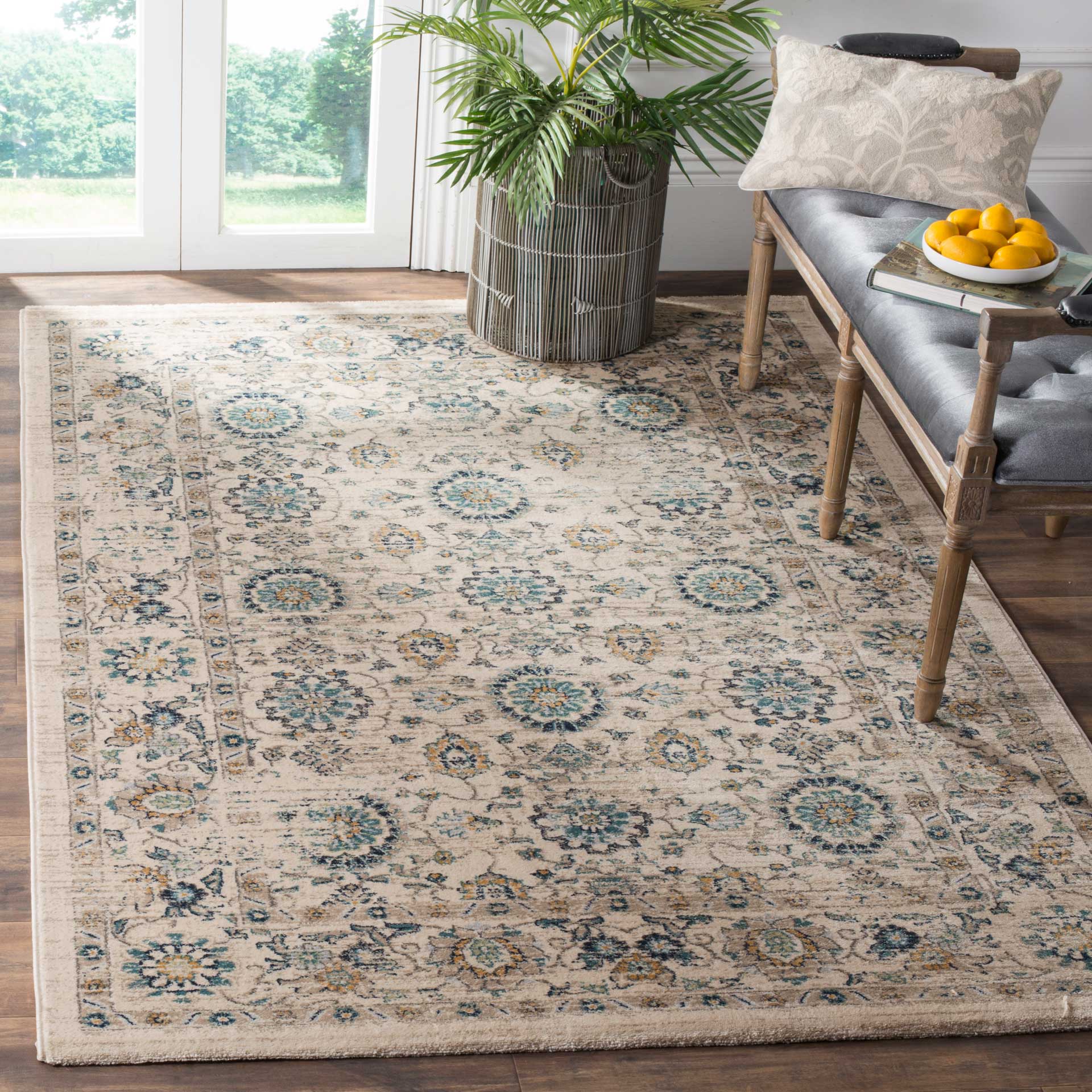 Evoke Beige/Turquoise Area Rug - Image 5