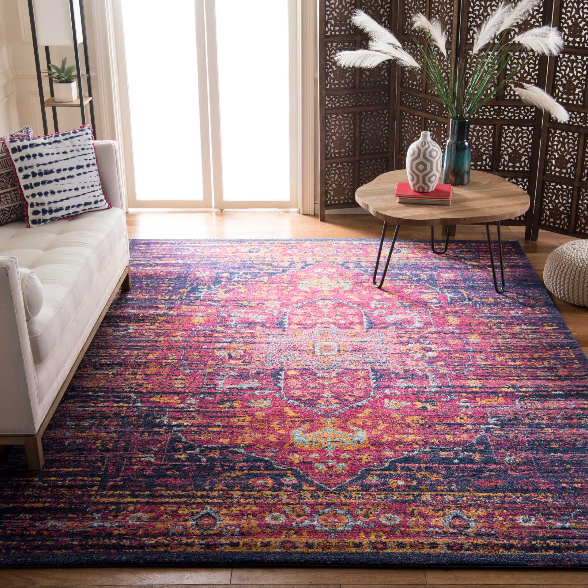 Evoke Blue/Fuchsia Area Rug - Image 8