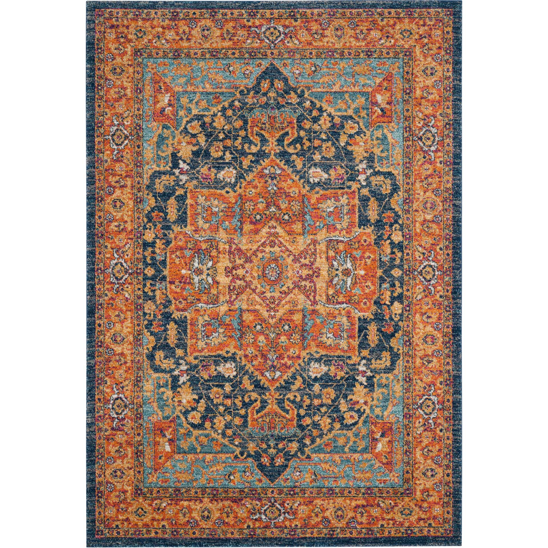 Evoke Blue/Orange Area Rug - Image 3