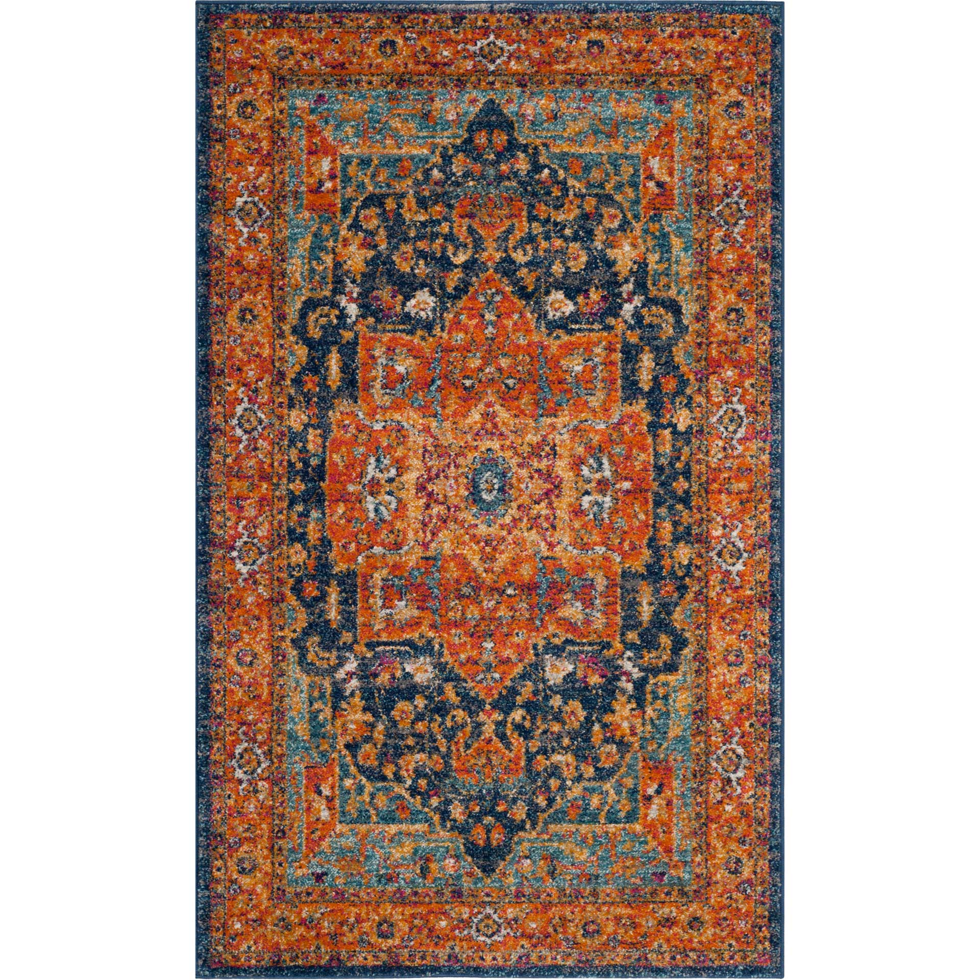 Evoke Blue/Orange Area Rug - Image 4