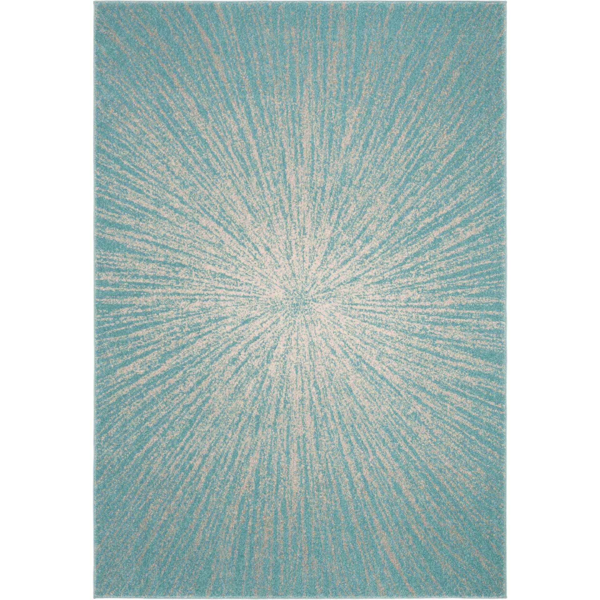 Evoke Burst Aqua/Ivory Area Rug - Image 2