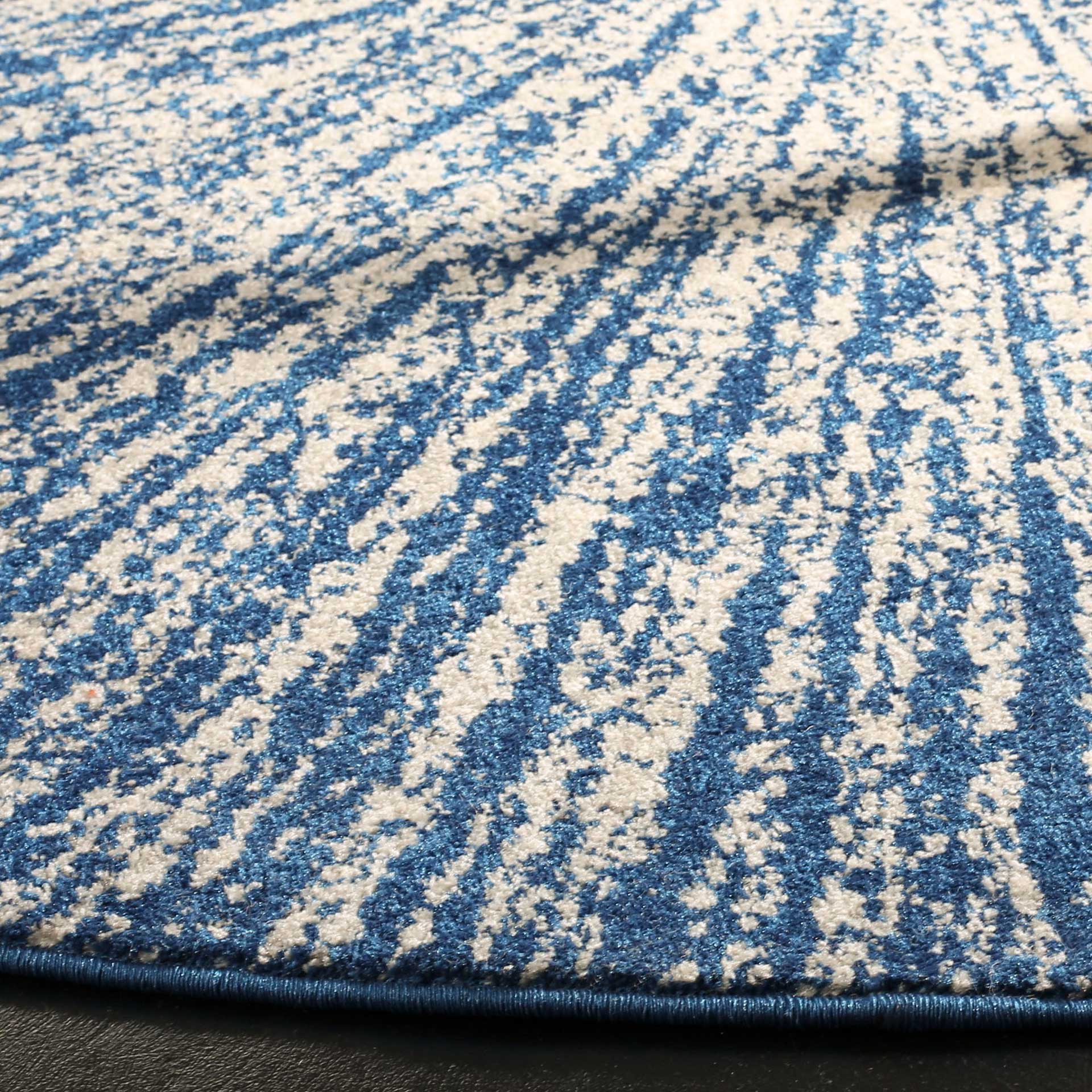 Evoke Burst Navy/Ivory Round Rug - Image 2