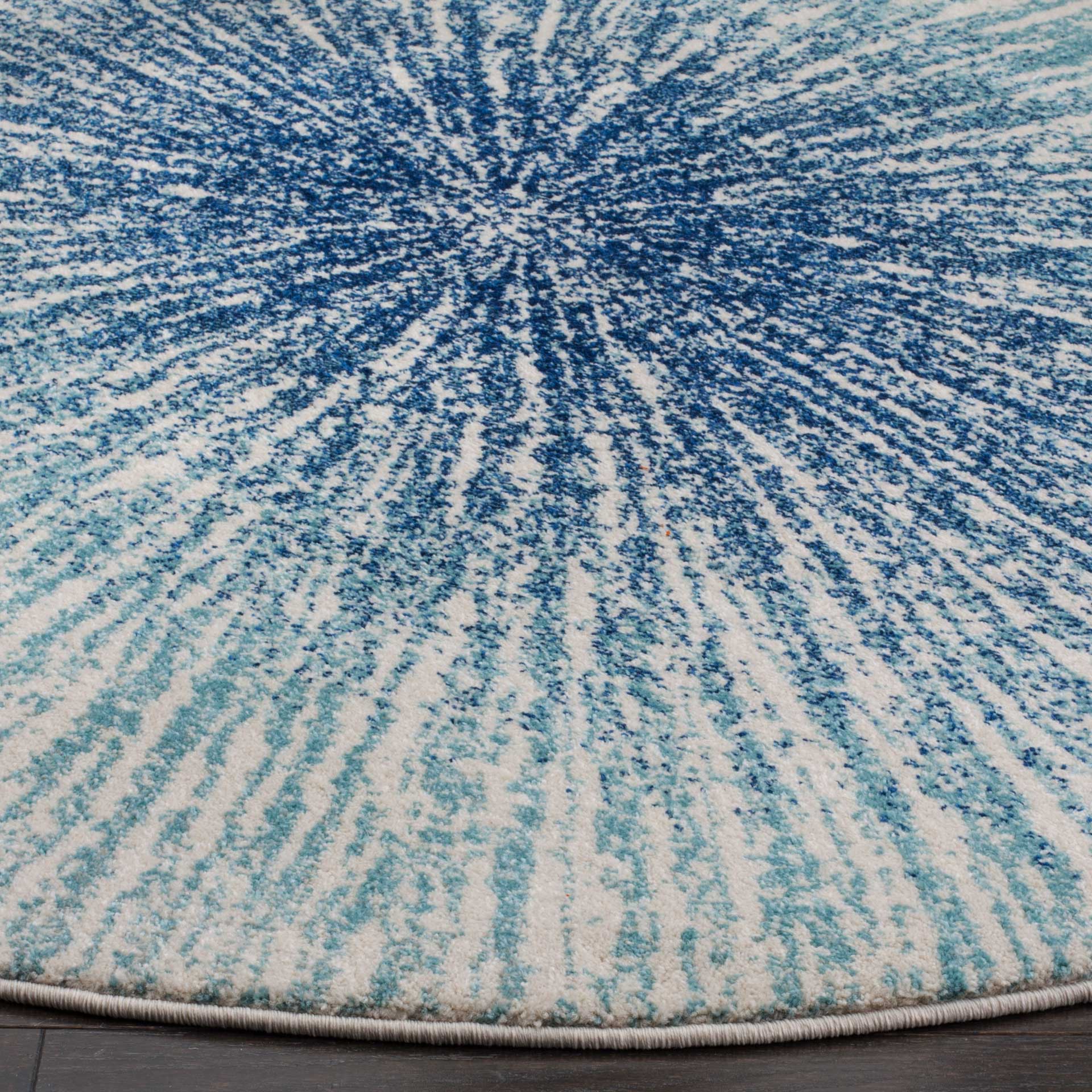 Evoke Burst Royal/Ivory Round Rug - Image 2
