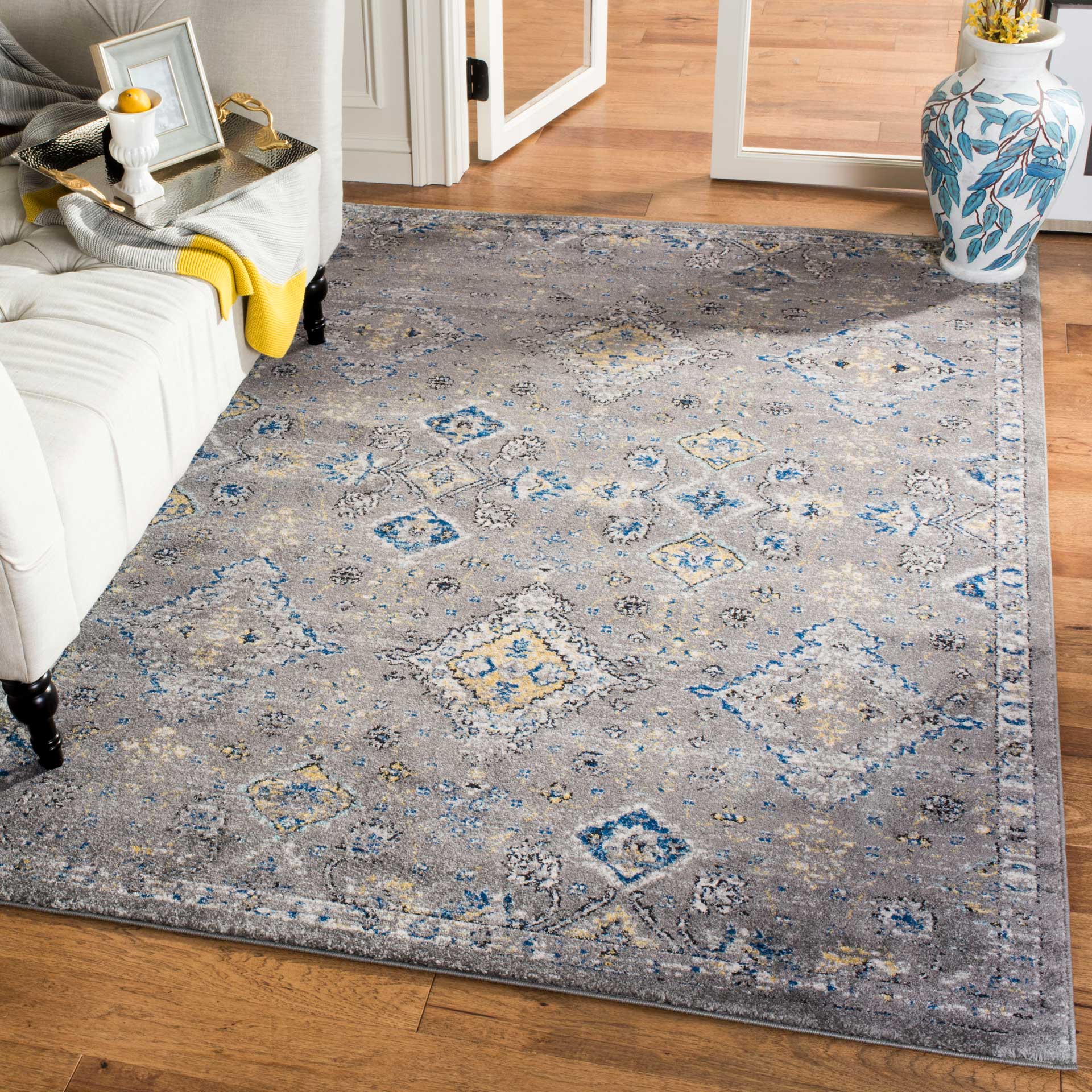 Evoke Dark Gray/Yellow Area Rug - Image 8