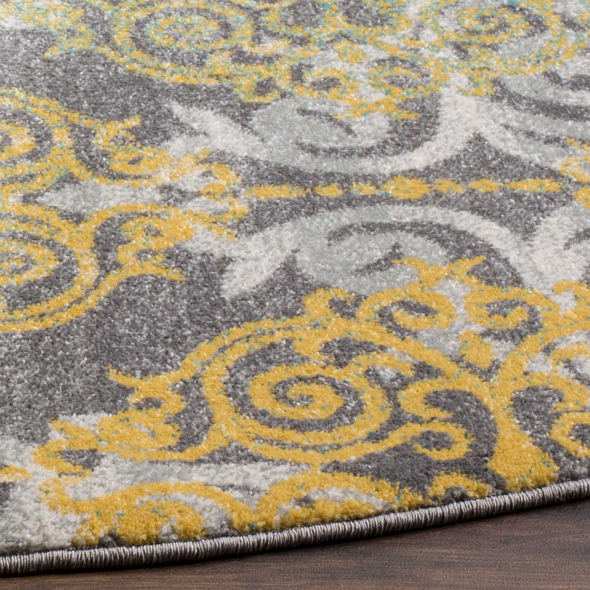 Evoke Filigree Gray/Ivory Round Rug - Image 2