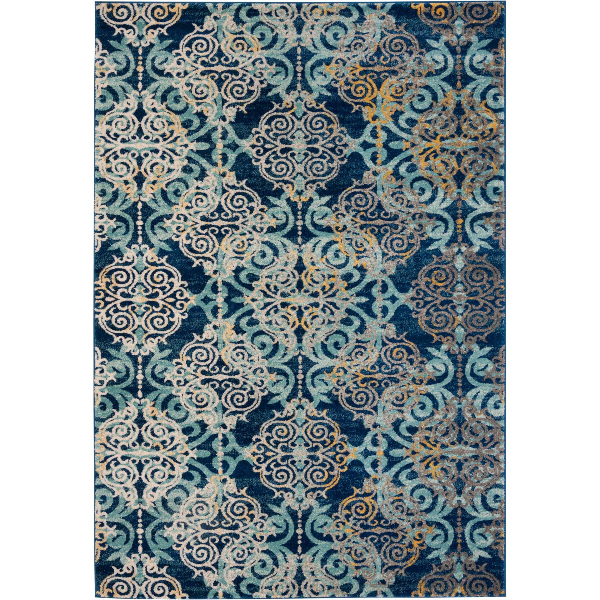 Evoke Filigree Royal/Light Blue Area Rug - Image 3