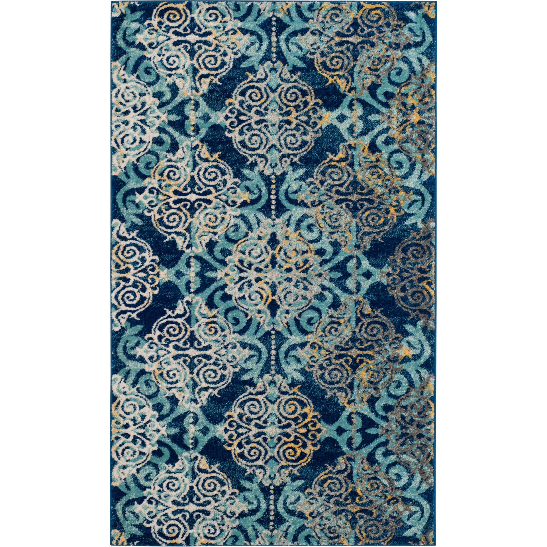 Evoke Filigree Royal/Light Blue Area Rug - Image 4