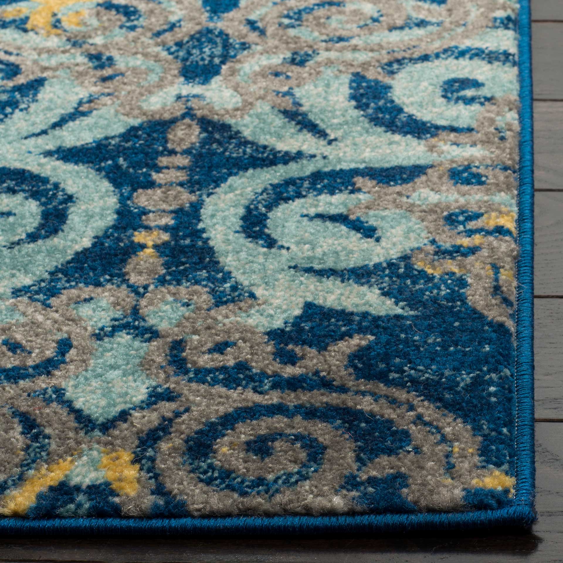 Evoke Filigree Royal/Light Blue Area Rug - Image 5