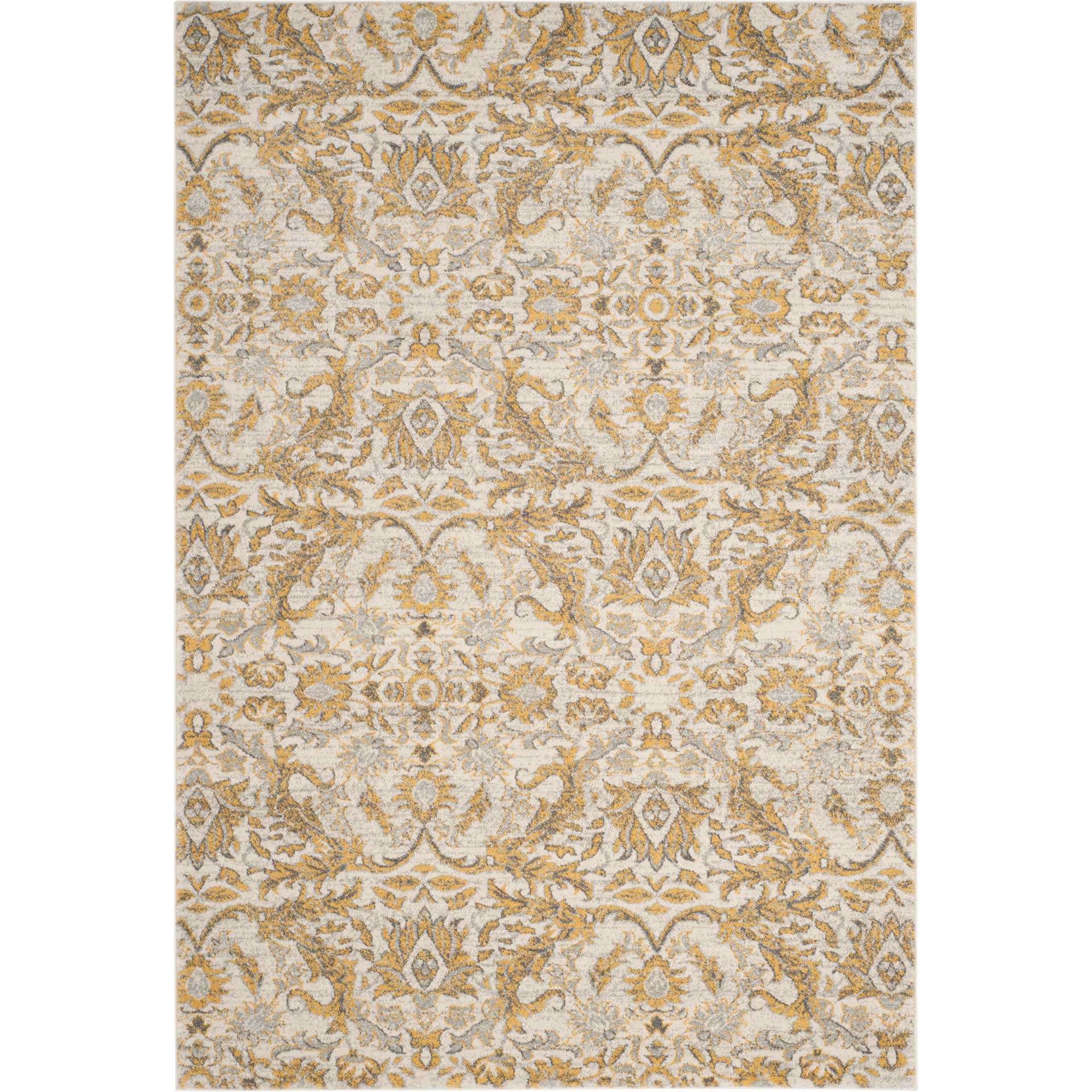 Evoke Floral Ivory/Gold Area Rug - Image 3