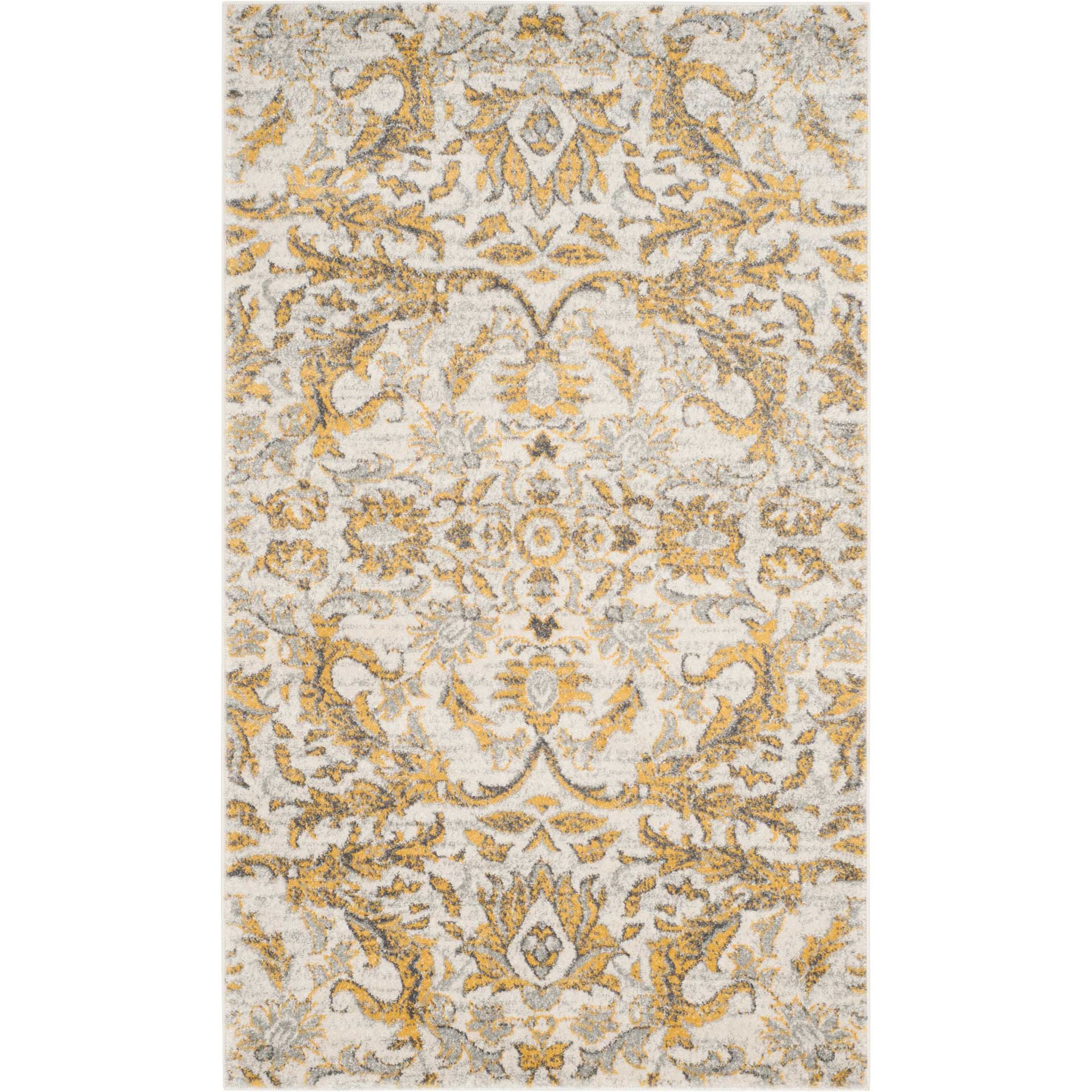 Evoke Floral Ivory/Gold Area Rug - Image 4