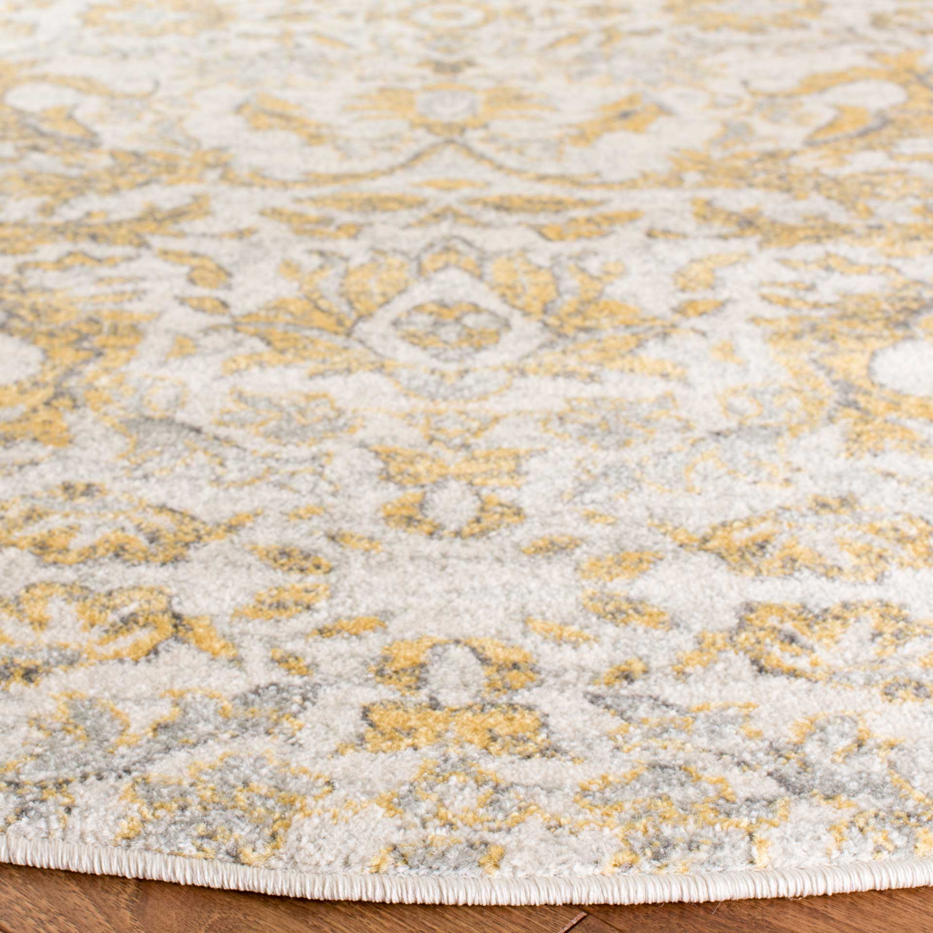 Evoke Floral Ivory/Gold Round Rug - Image 2