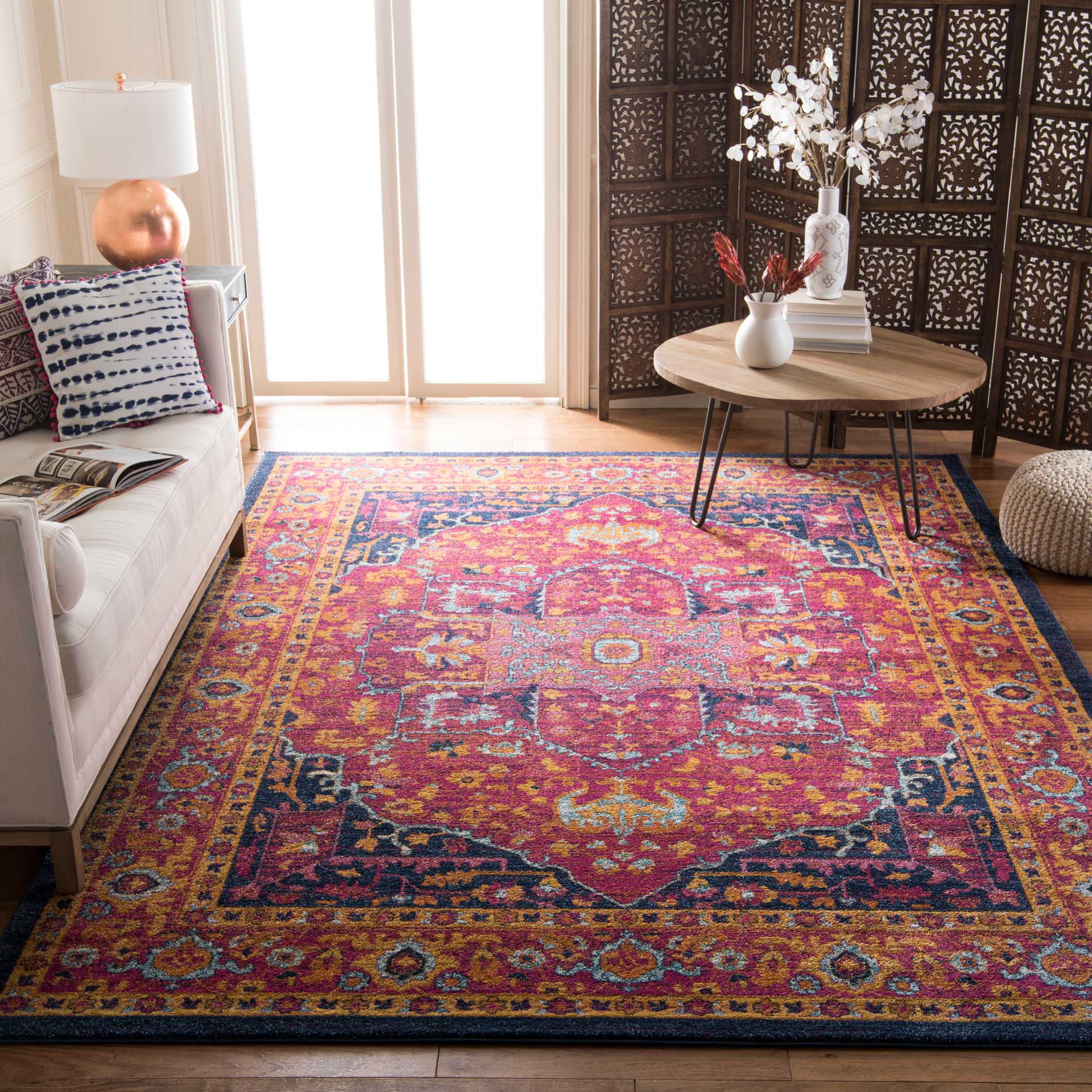 Evoke Fuchsia/Orange Area Rug - Image 8