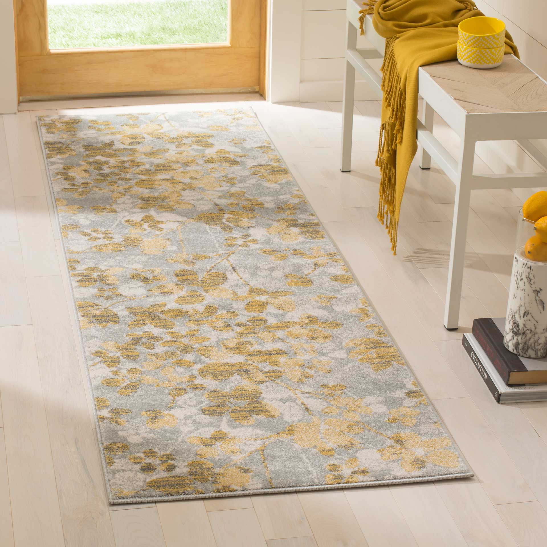 Evoke Gray/Gold Runner Rug - Image 2