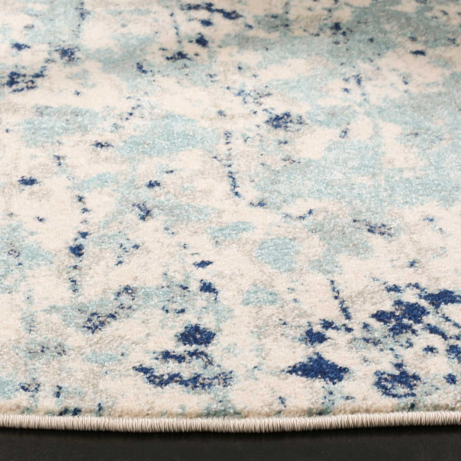 Evoke Ivory/Blue Round Rug - Image 2