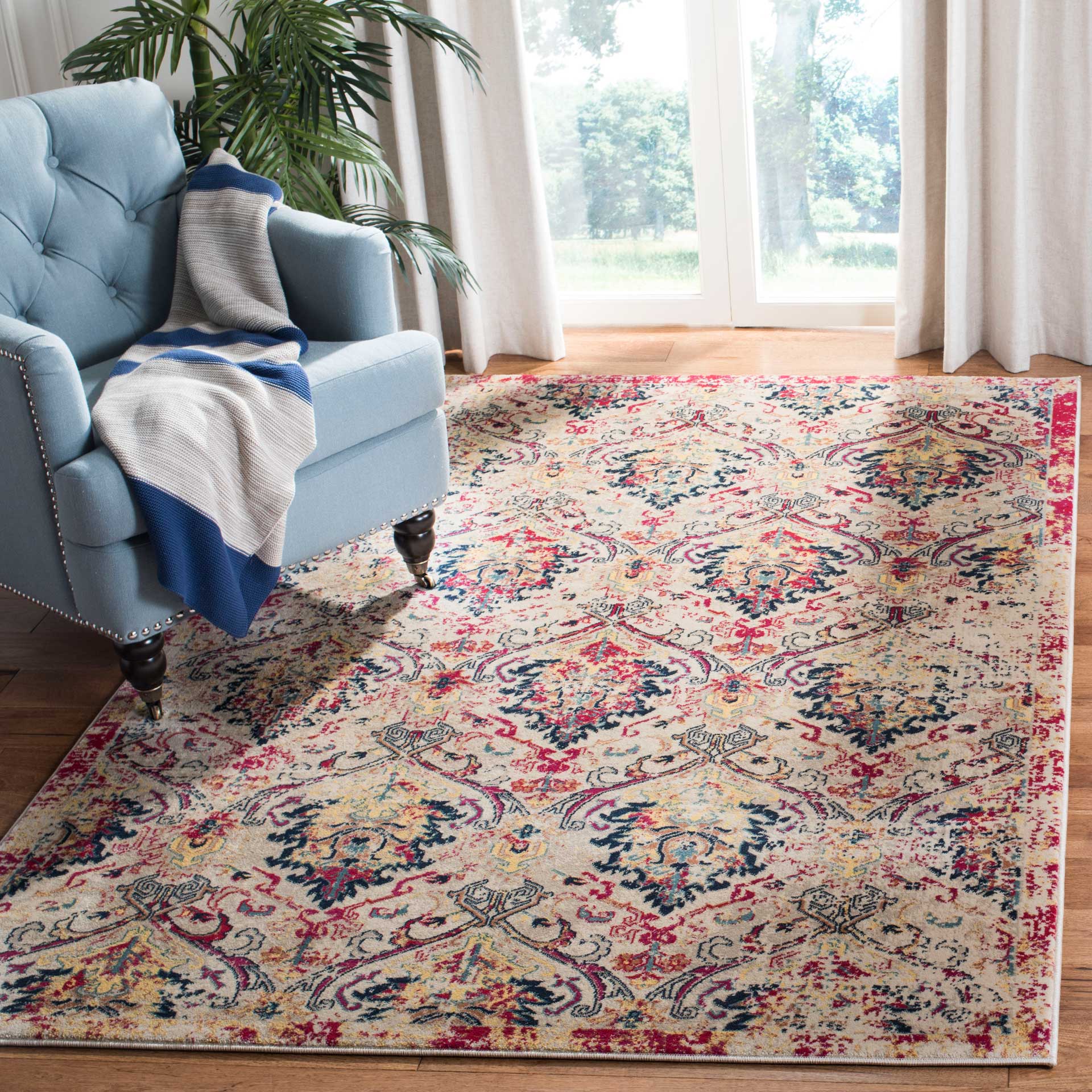 Evoke Ivory/Fuchsia Area Rug - Image 4