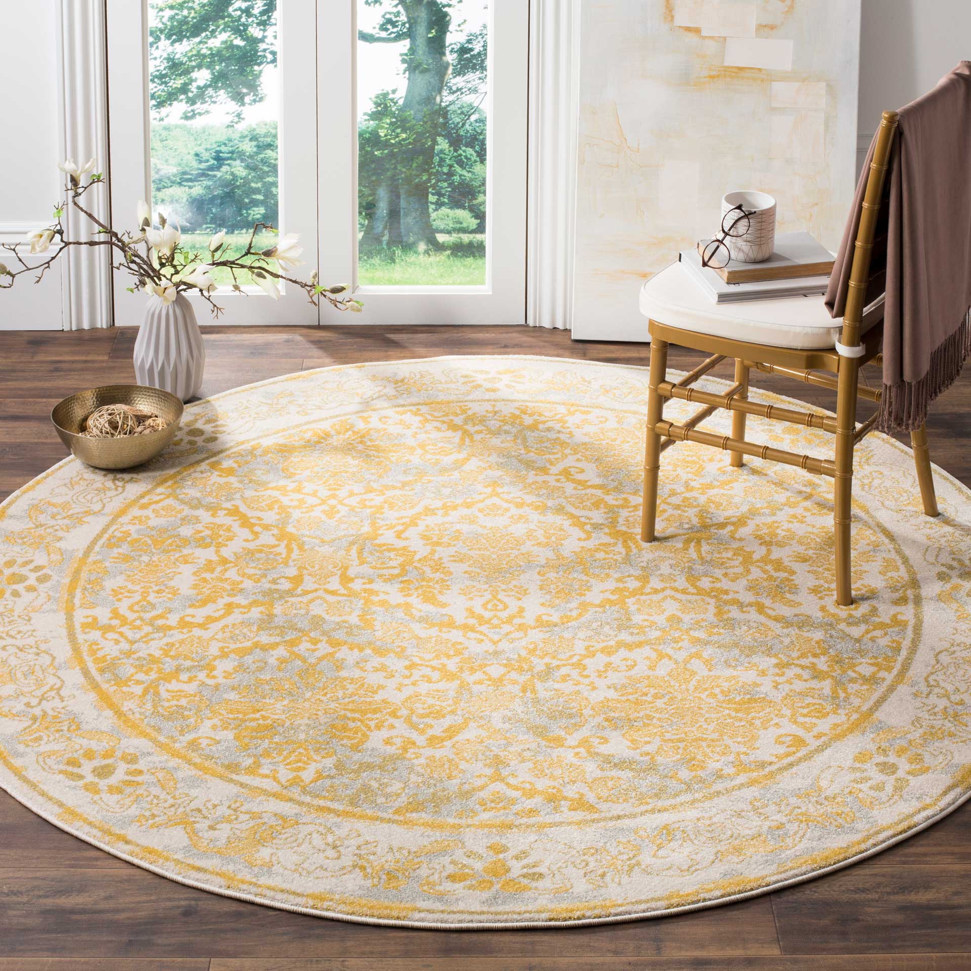 Evoke Ivory/Gold Round Rug - Image 3