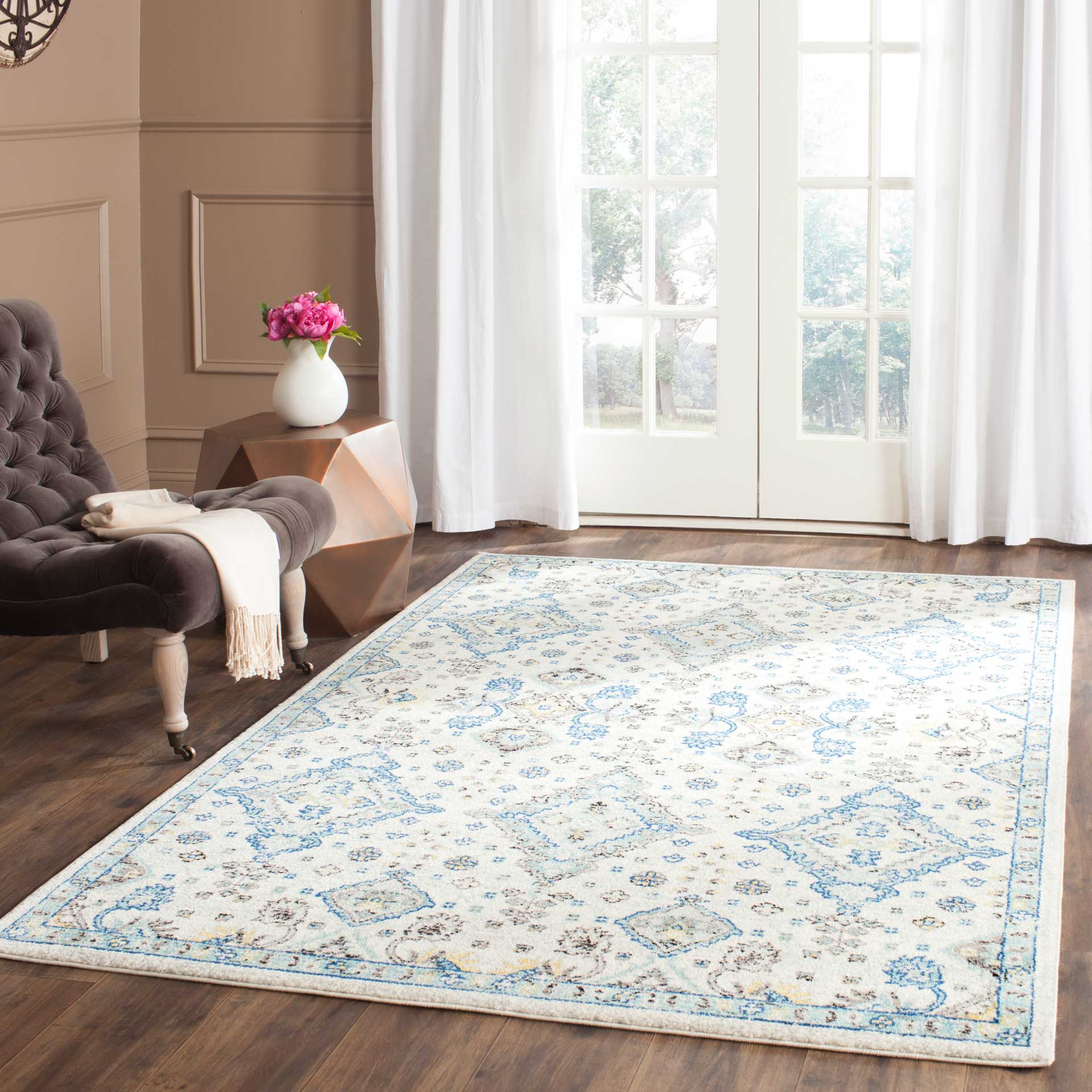 Evoke Ivory/Light Blue Area Rug - Image 7