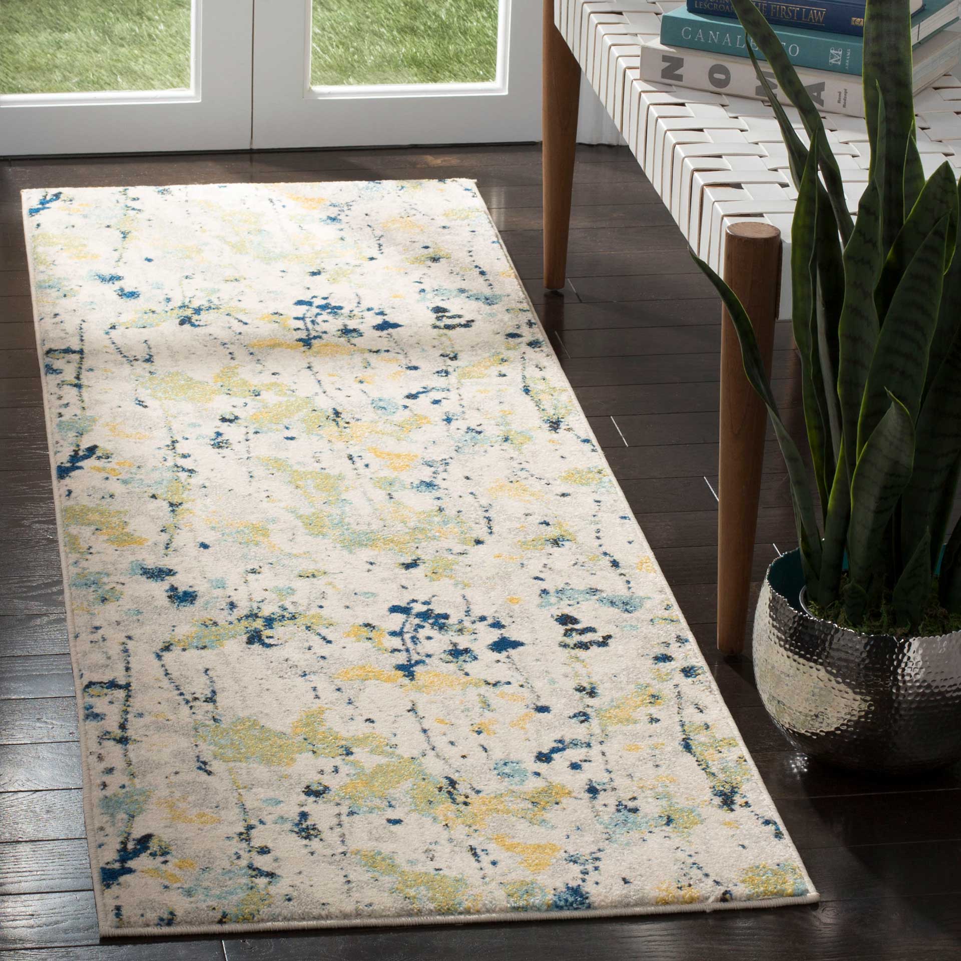 Evoke Ivory/Yellow Runner Rug - Image 2