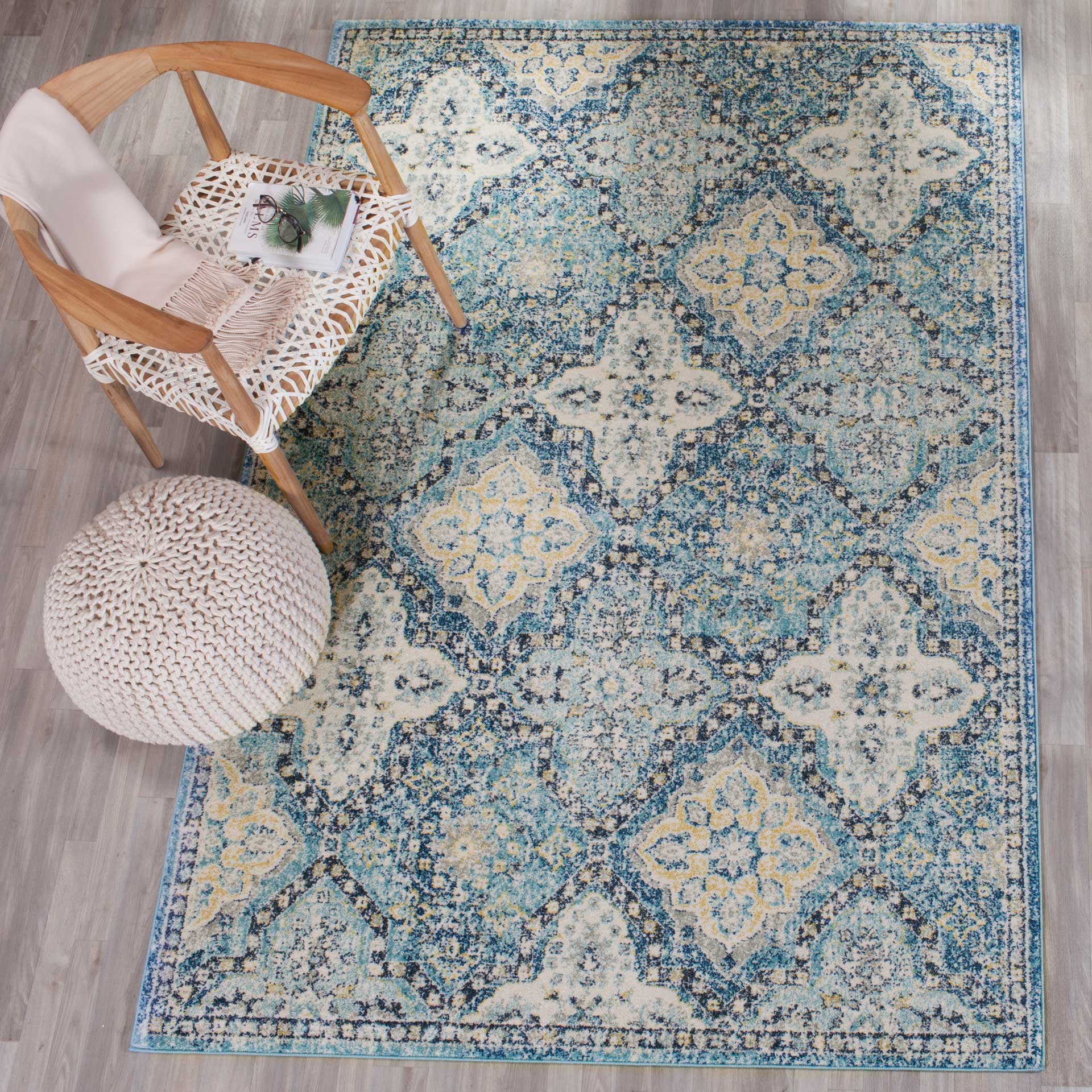 Evoke Light Blue/Ivory Area Rug - Image 7