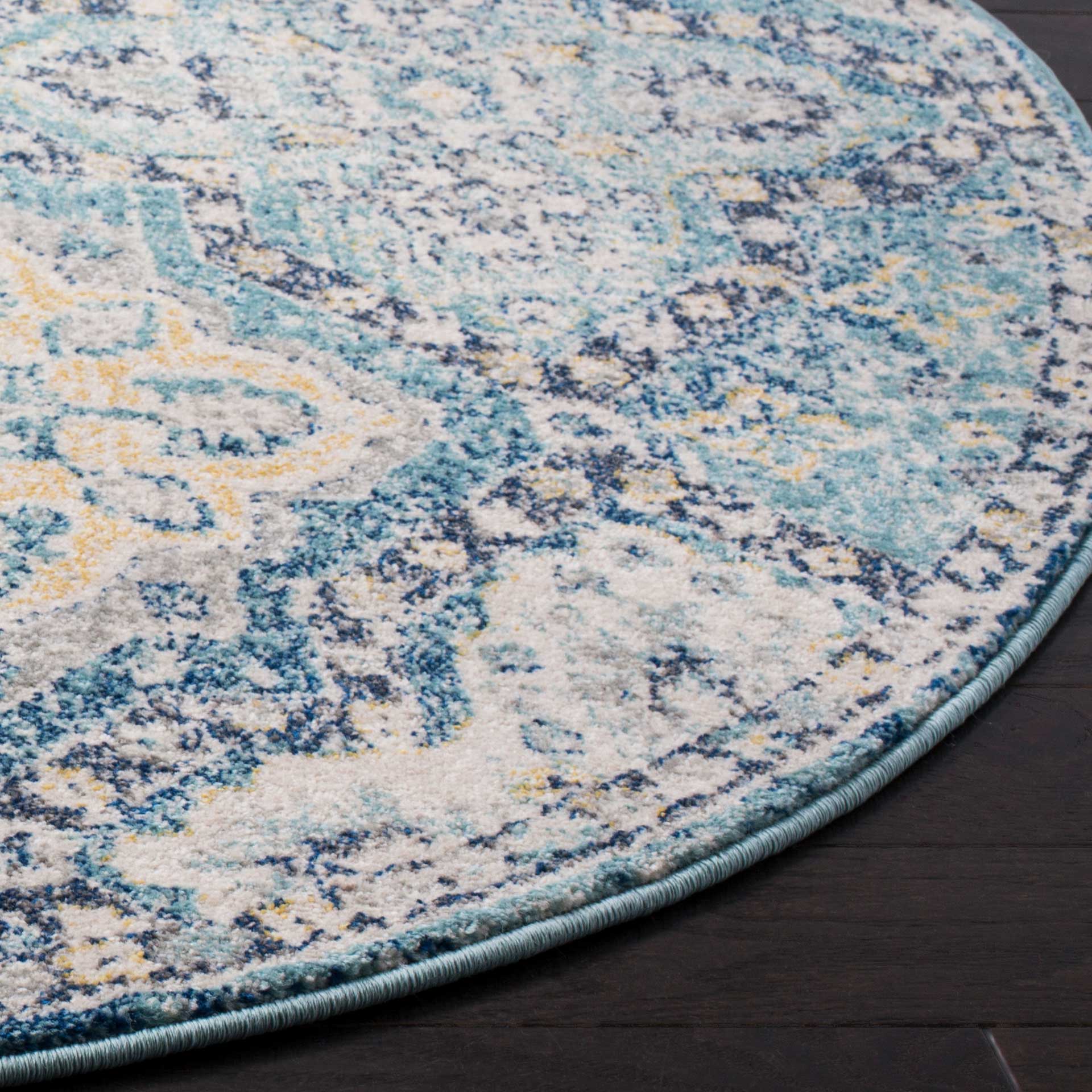 Evoke Light Blue/Ivory Round Rug - Image 2