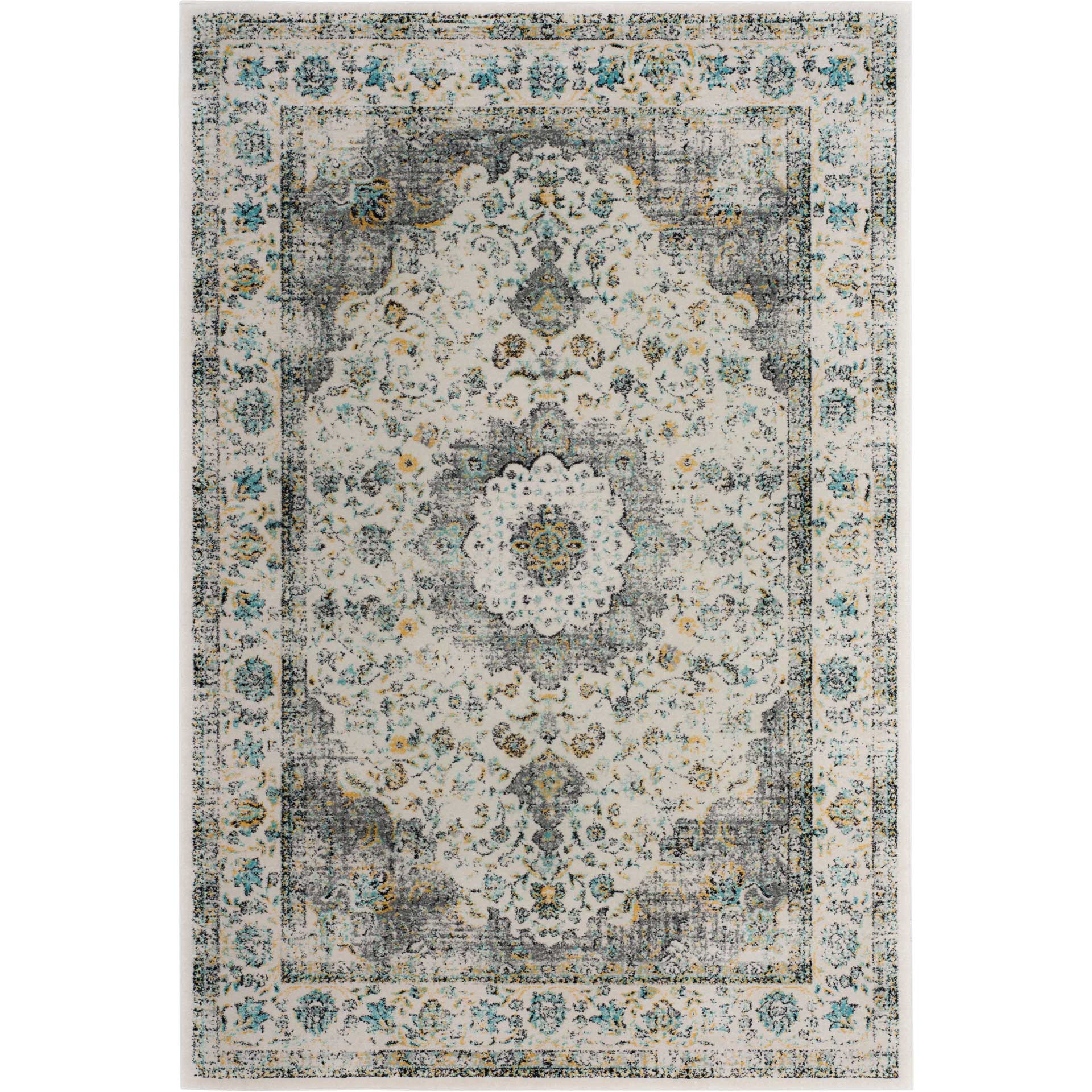 Evoke Medallion Gray/Gold Area Rug - Image 2