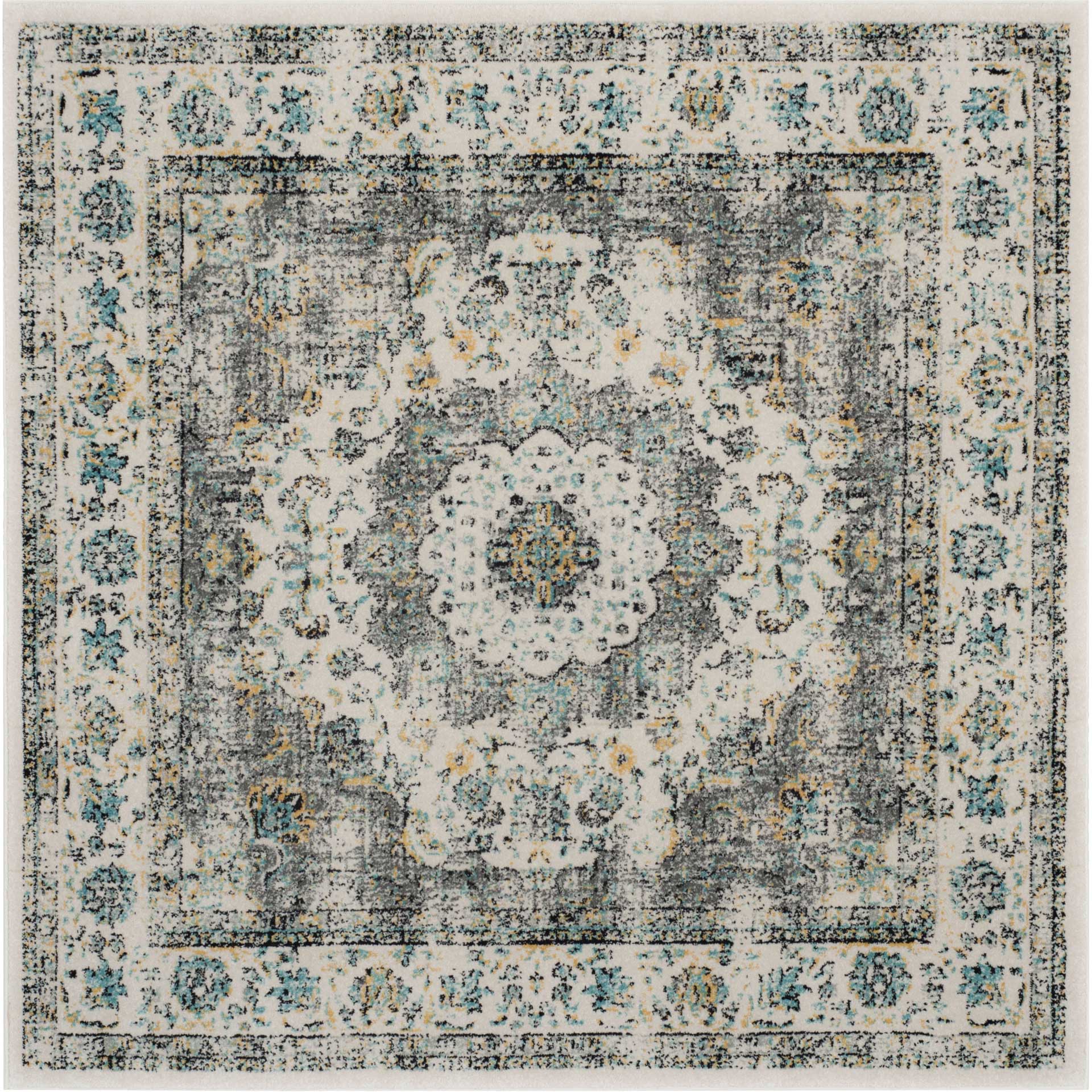 Evoke Medallion Gray/Gold Area Rug - Image 3