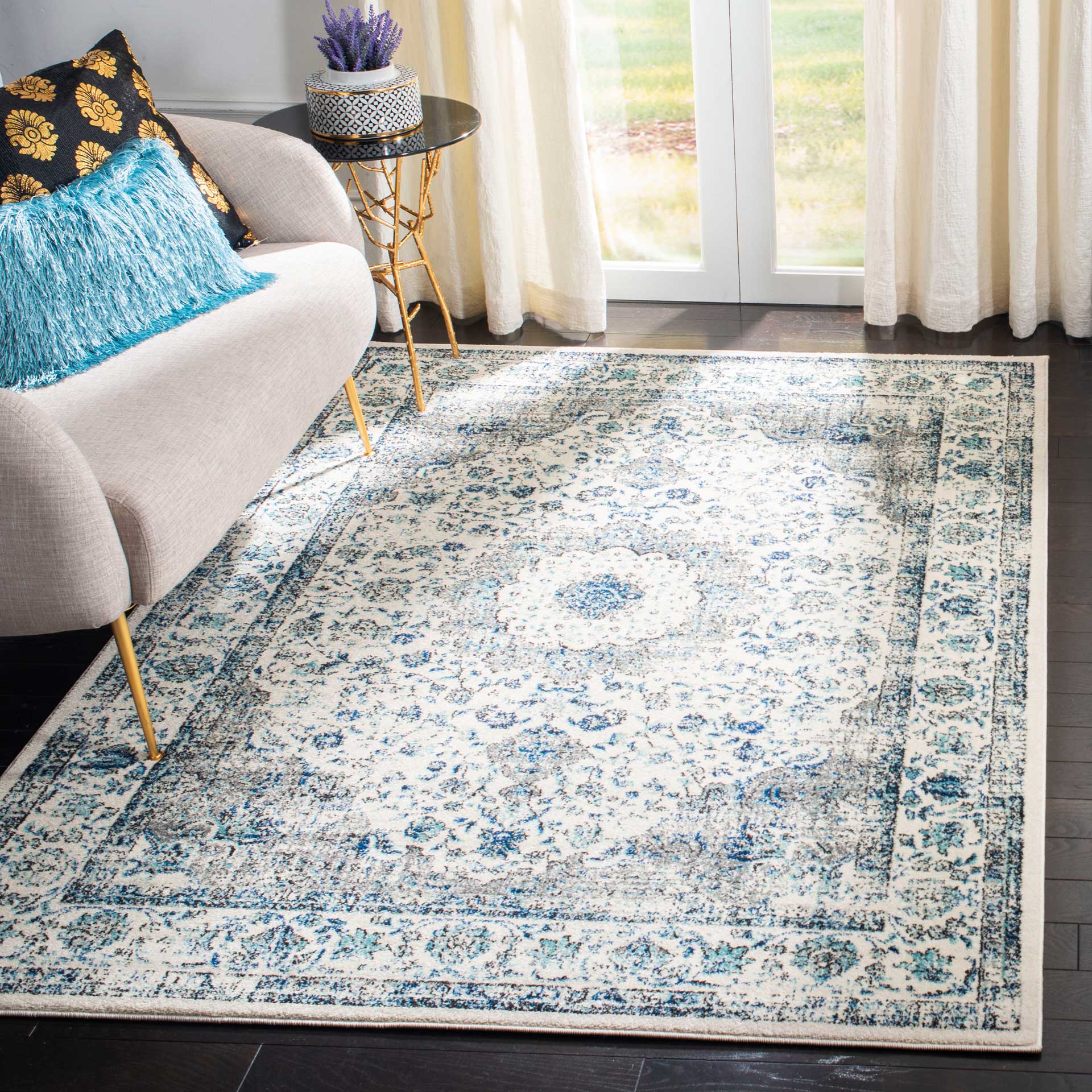 Evoke Medallion Gray/Ivory Area Rug - Image 12