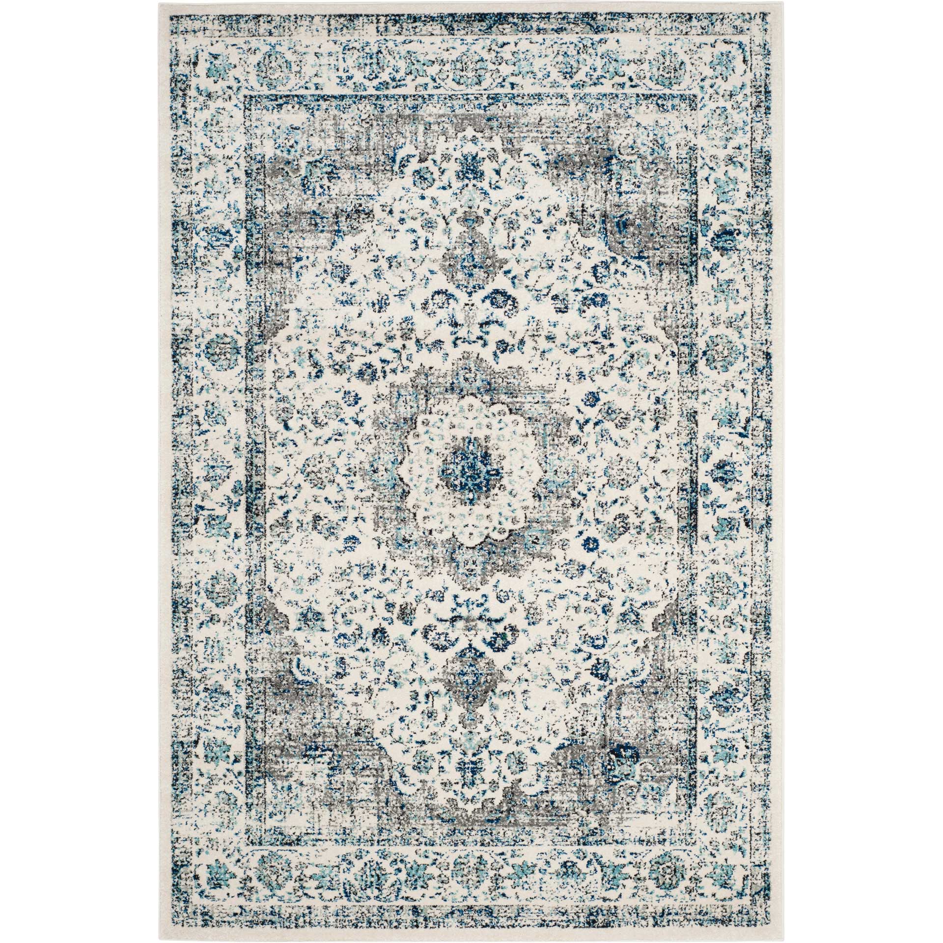 Evoke Medallion Gray/Ivory Area Rug - Image 2