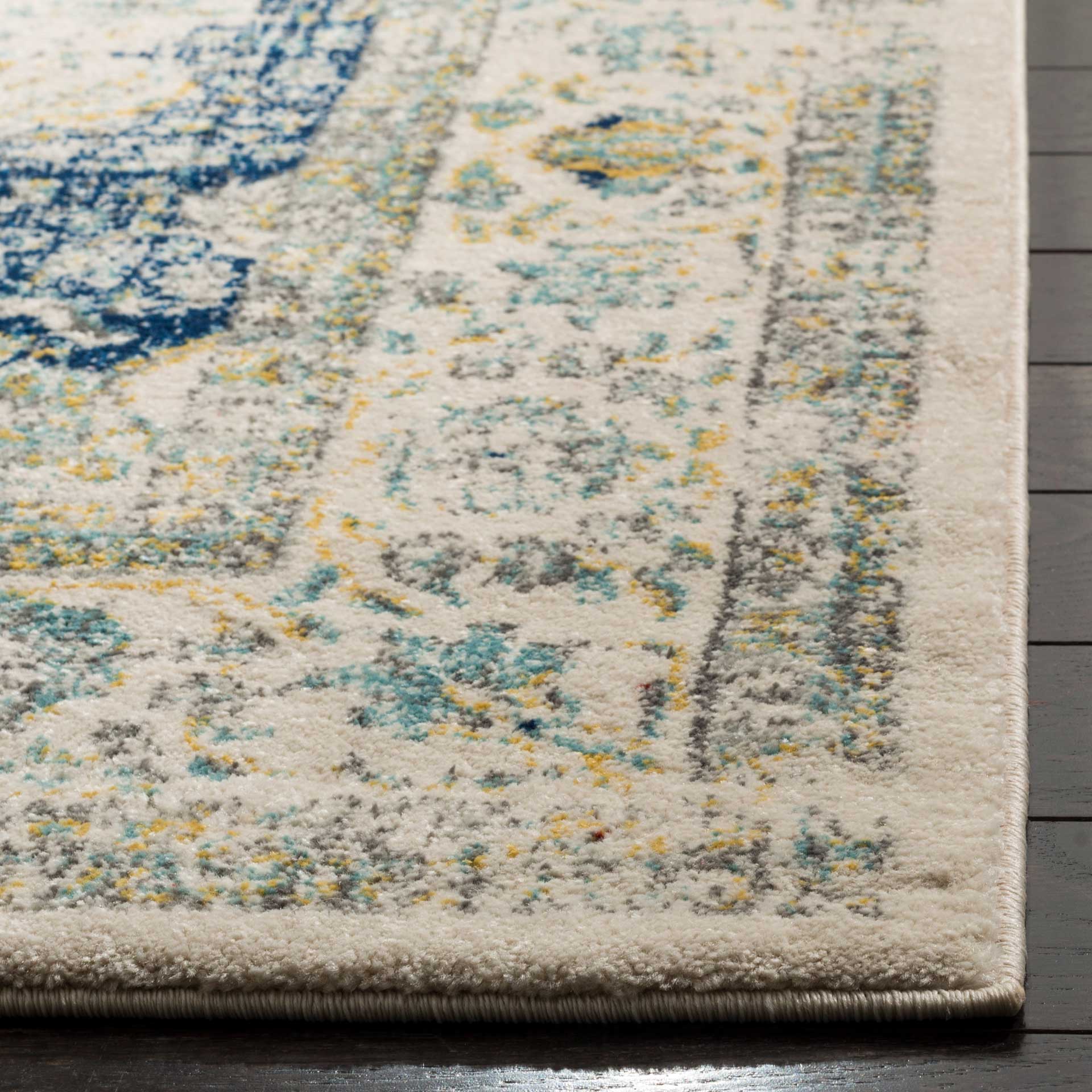 Evoke Medallion Ivory/Blue Area Rug - Image 7