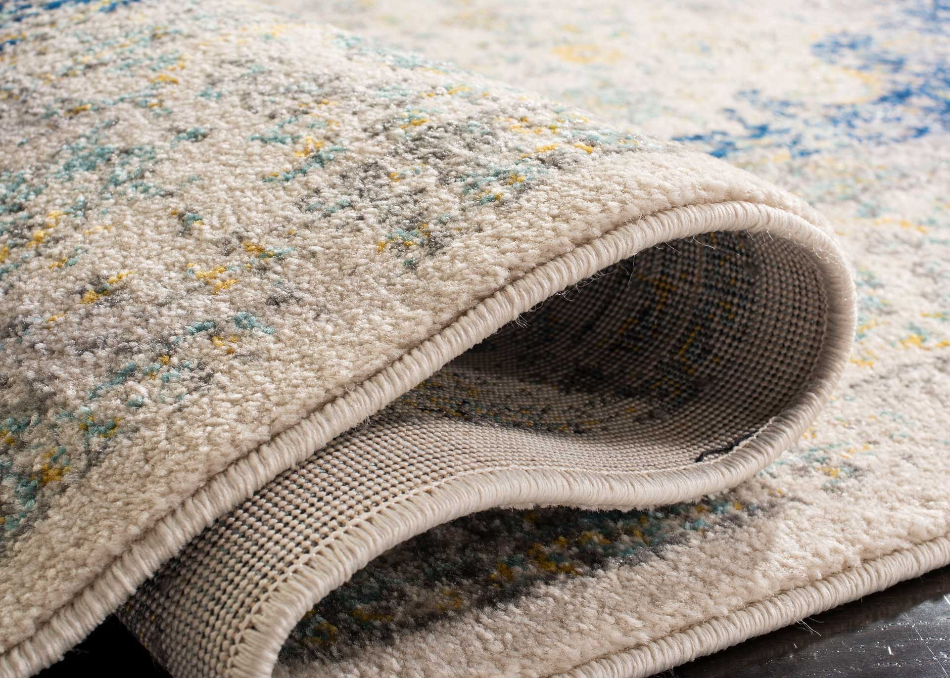 Evoke Medallion Ivory/Blue Area Rug - Image 9