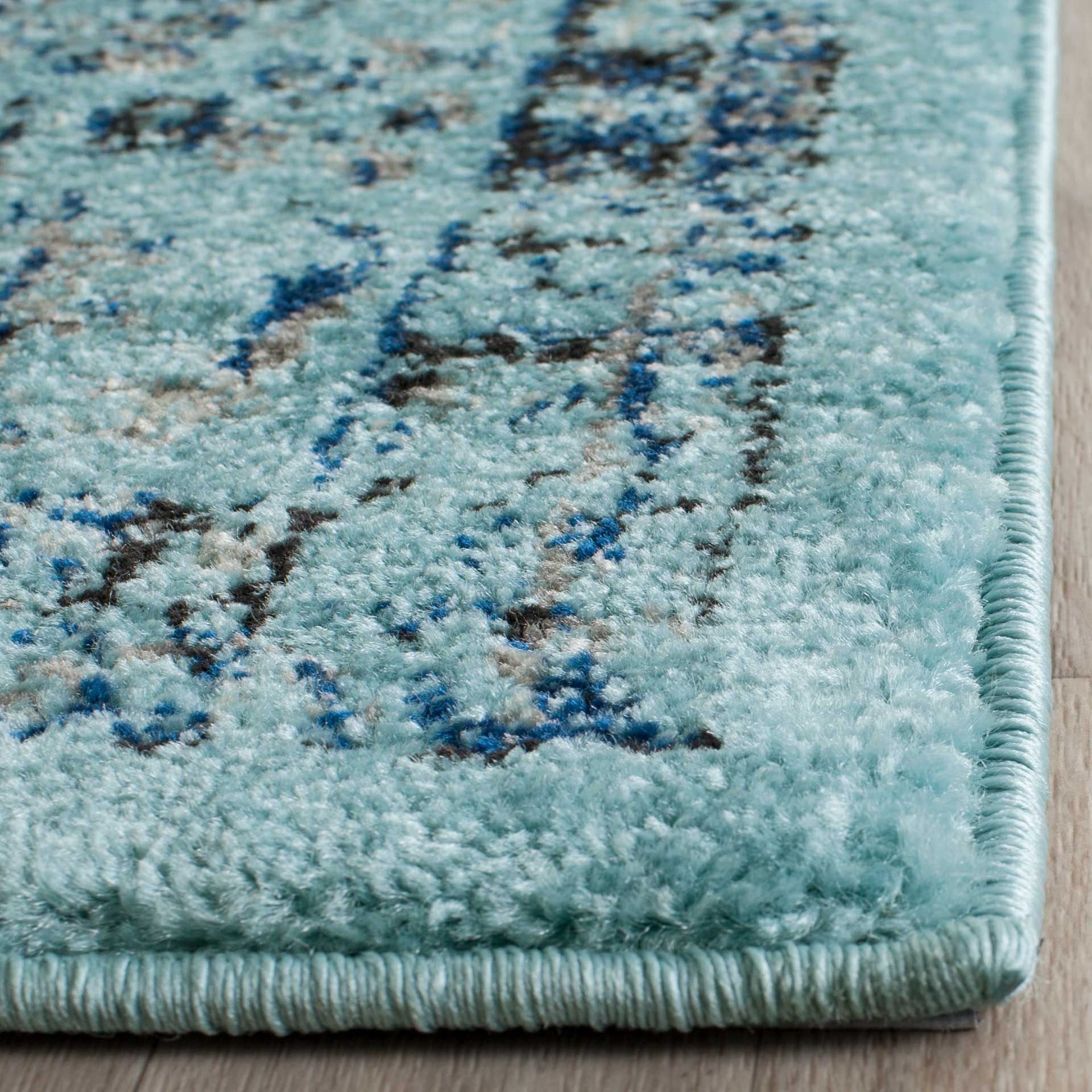 Evoke Medallion Light Blue Area Rug - Image 7