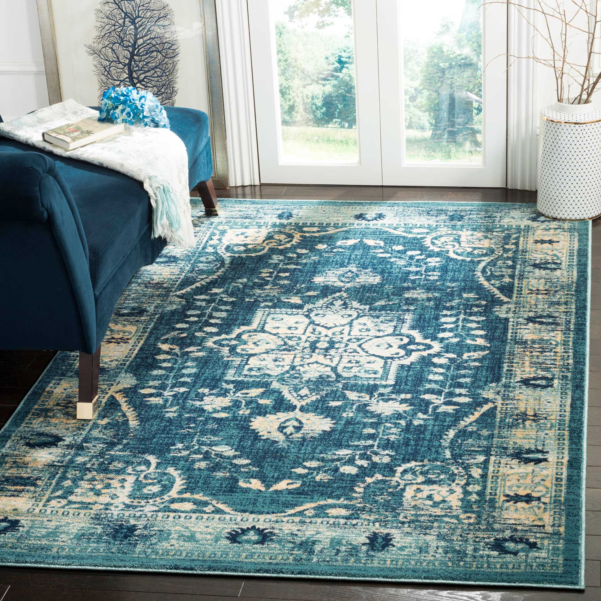 Evoke Navy/Gold Area Rug - Image 5