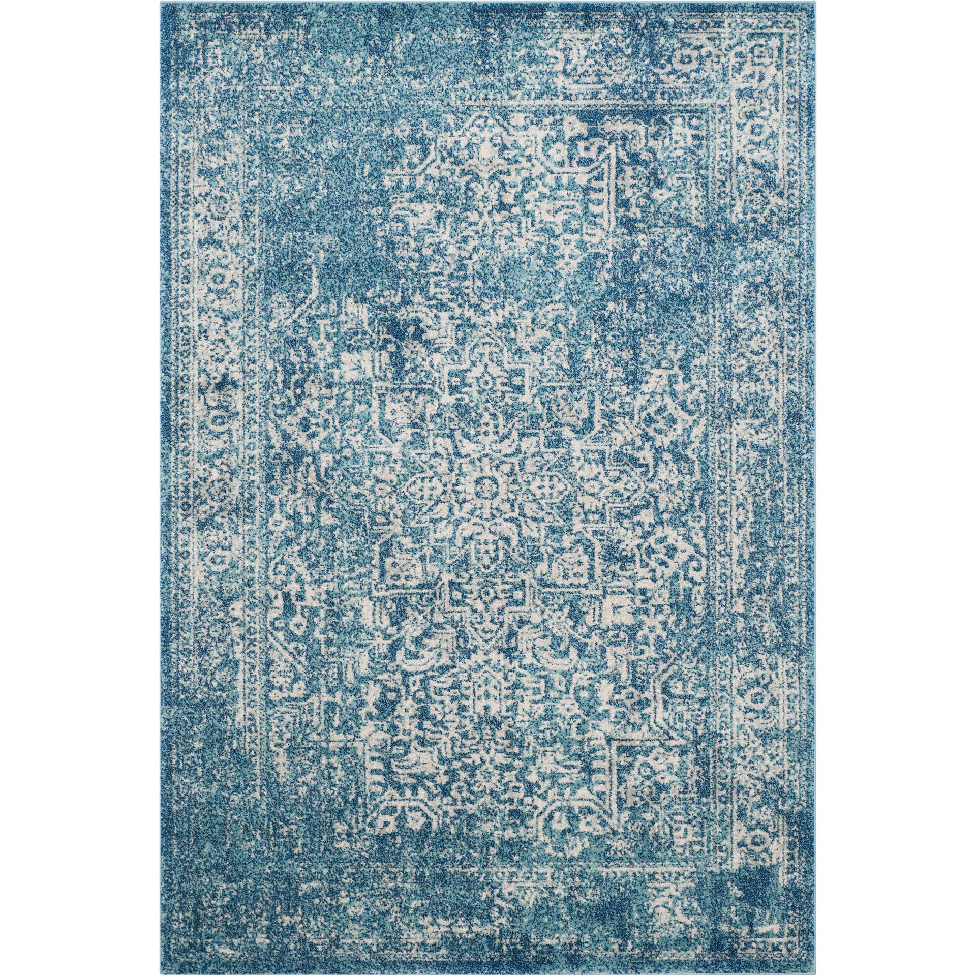 Evoke Oriental Blue/Ivory Area Rug - Image 3