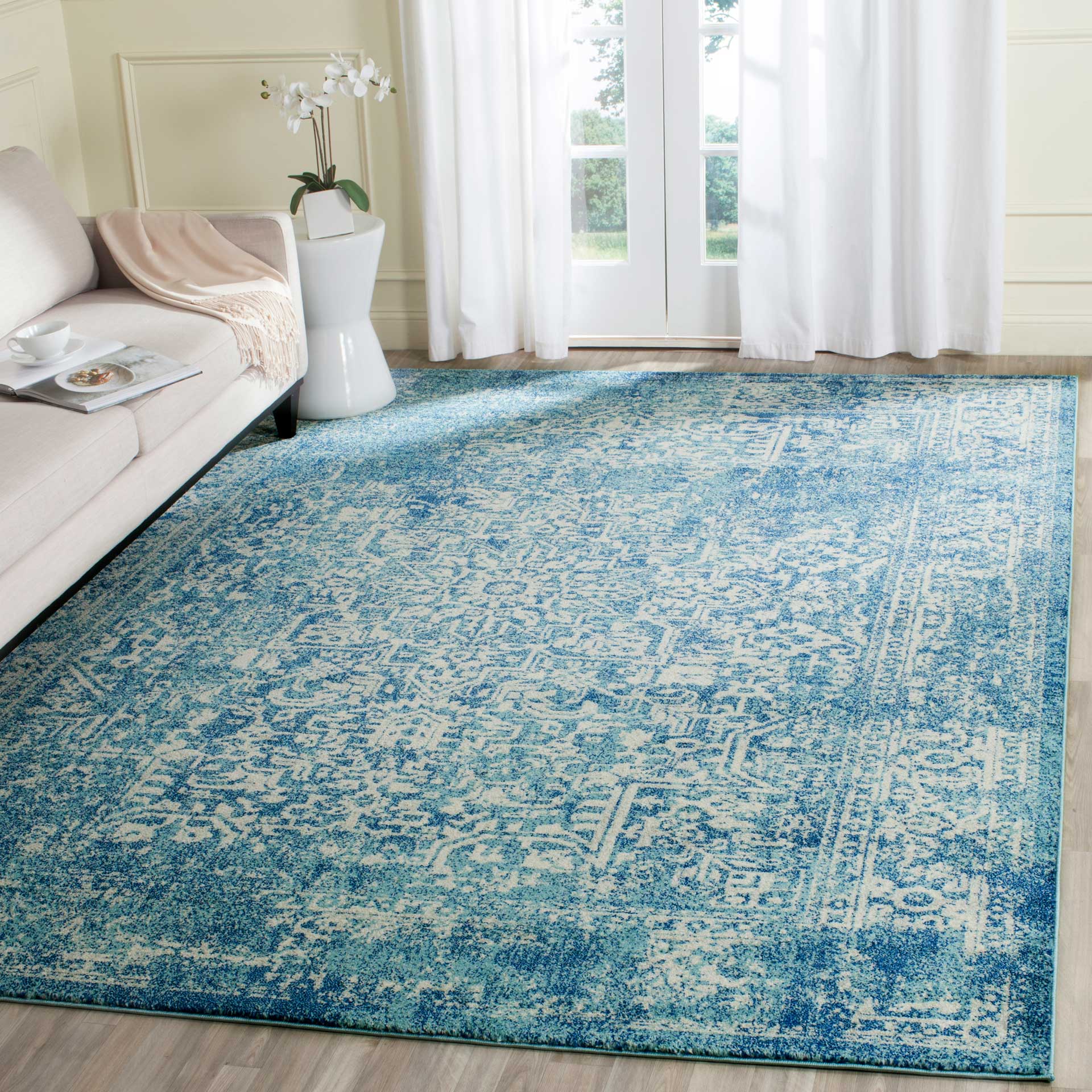 Evoke Oriental Blue/Ivory Area Rug - Image 8