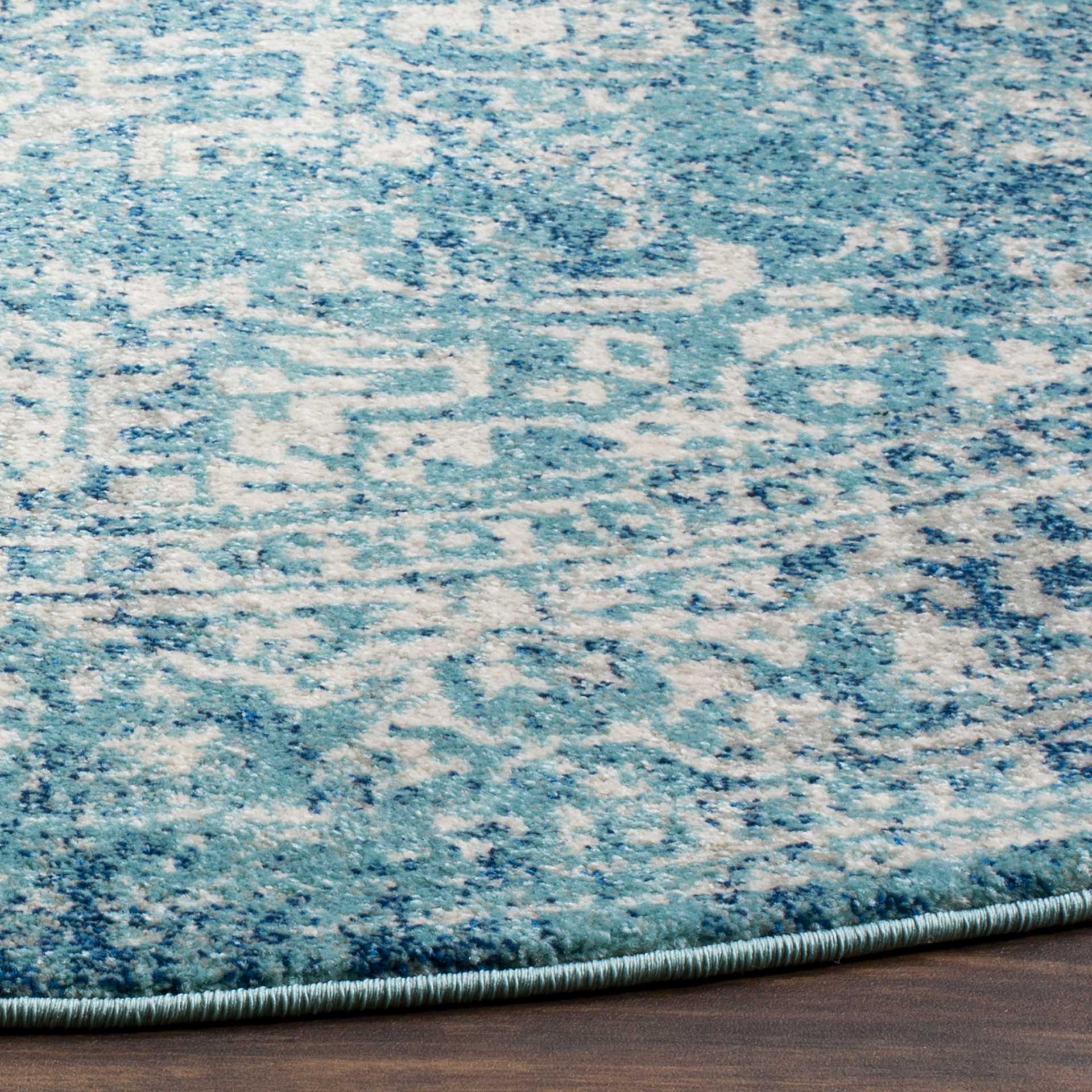 Evoke Oriental Blue/Ivory Round Rug - Image 2