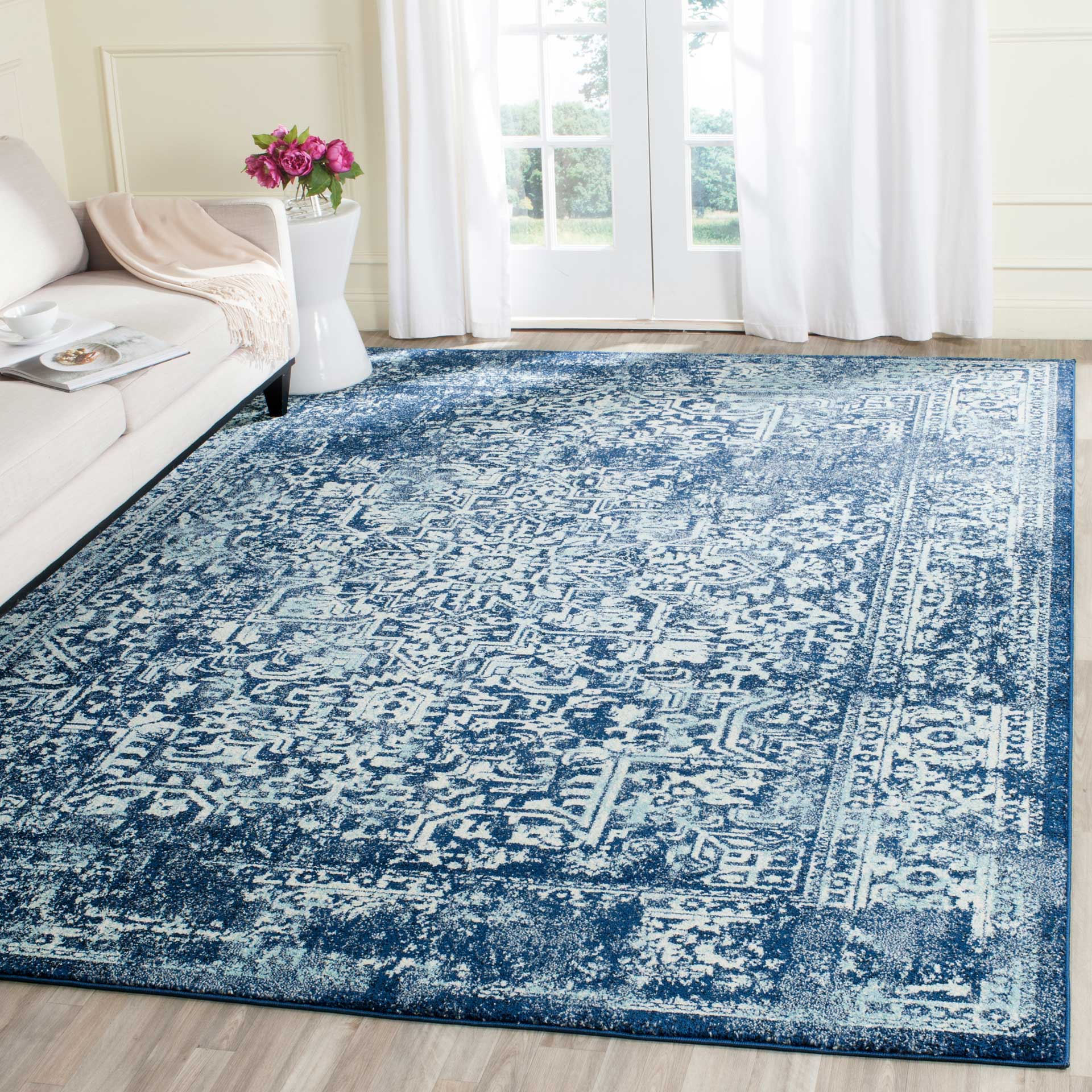 Evoke Oriental Navy/Ivory Area Rug - Image 11