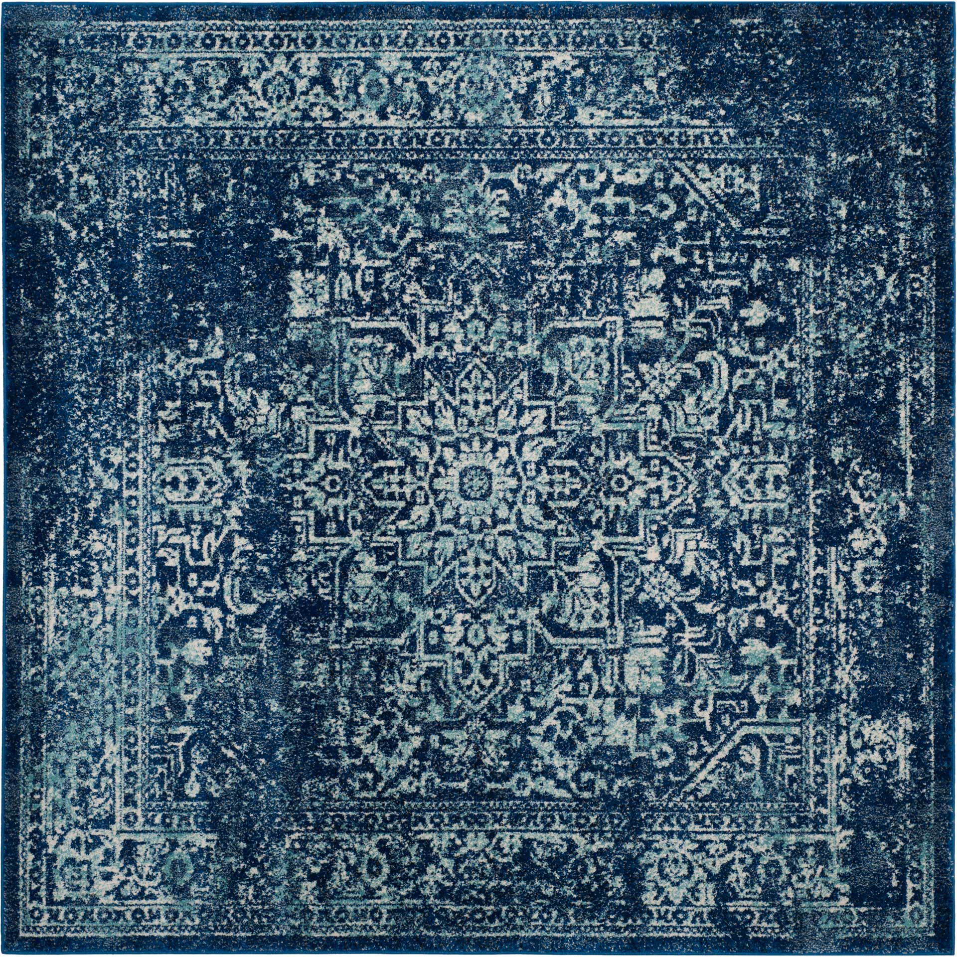 Evoke Oriental Navy/Ivory Area Rug - Image 3