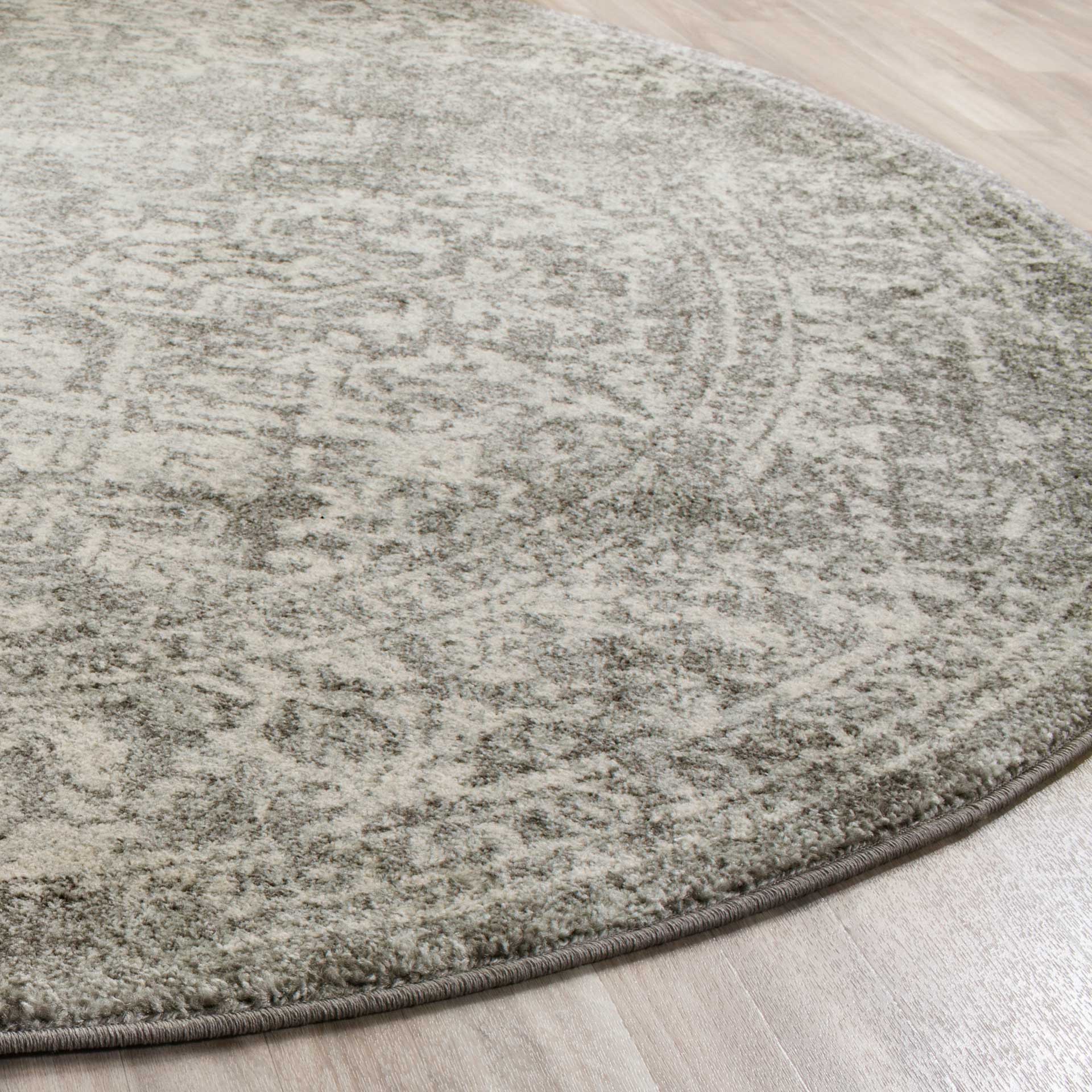 Evoke Oriental Silver/Ivory Round Rug - Image 2