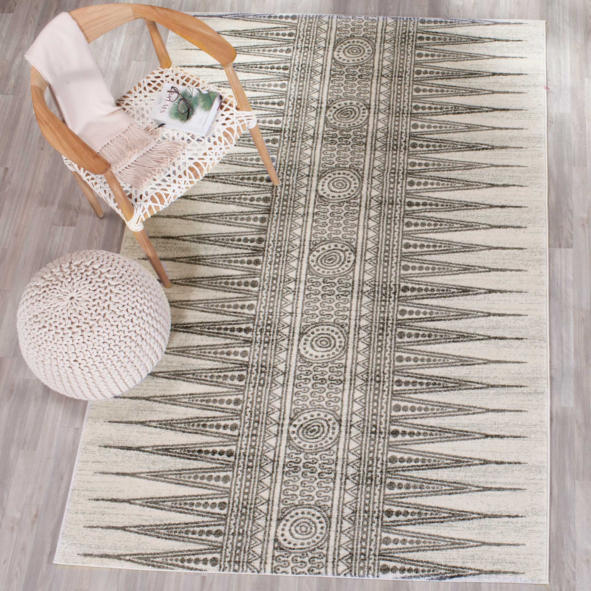 Evoke Tribal Ivory/Gray Area Rug - Image 9