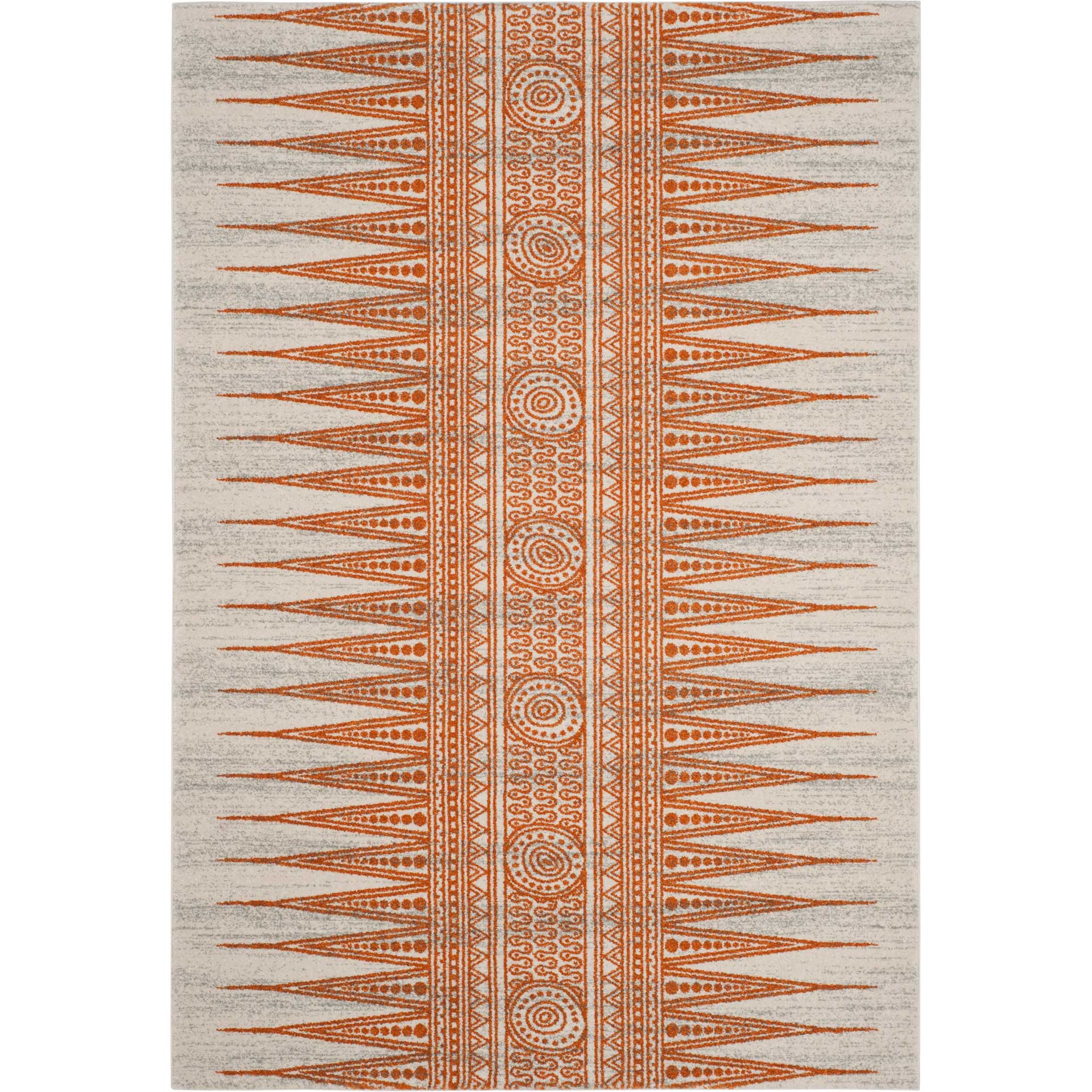Evoke Tribal Ivory/Orange Area Rug - Image 2