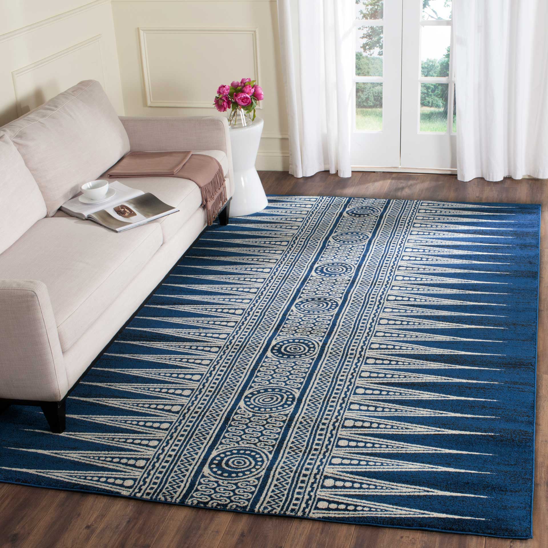 Evoke Tribal Royal/Ivory Area Rug - Image 10