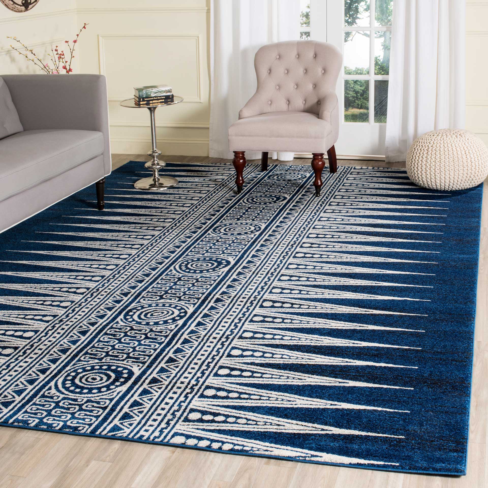 Evoke Tribal Royal/Ivory Area Rug - Image 9