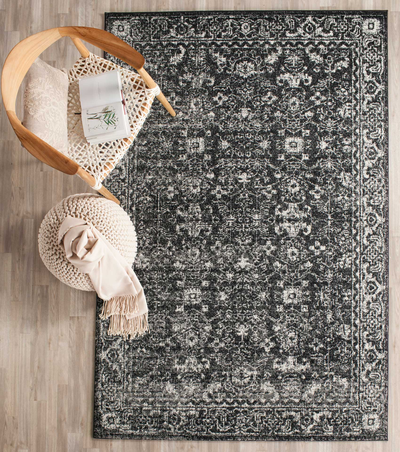 Evoke Vintage Charcoal/Ivory Area Rug - Image 9