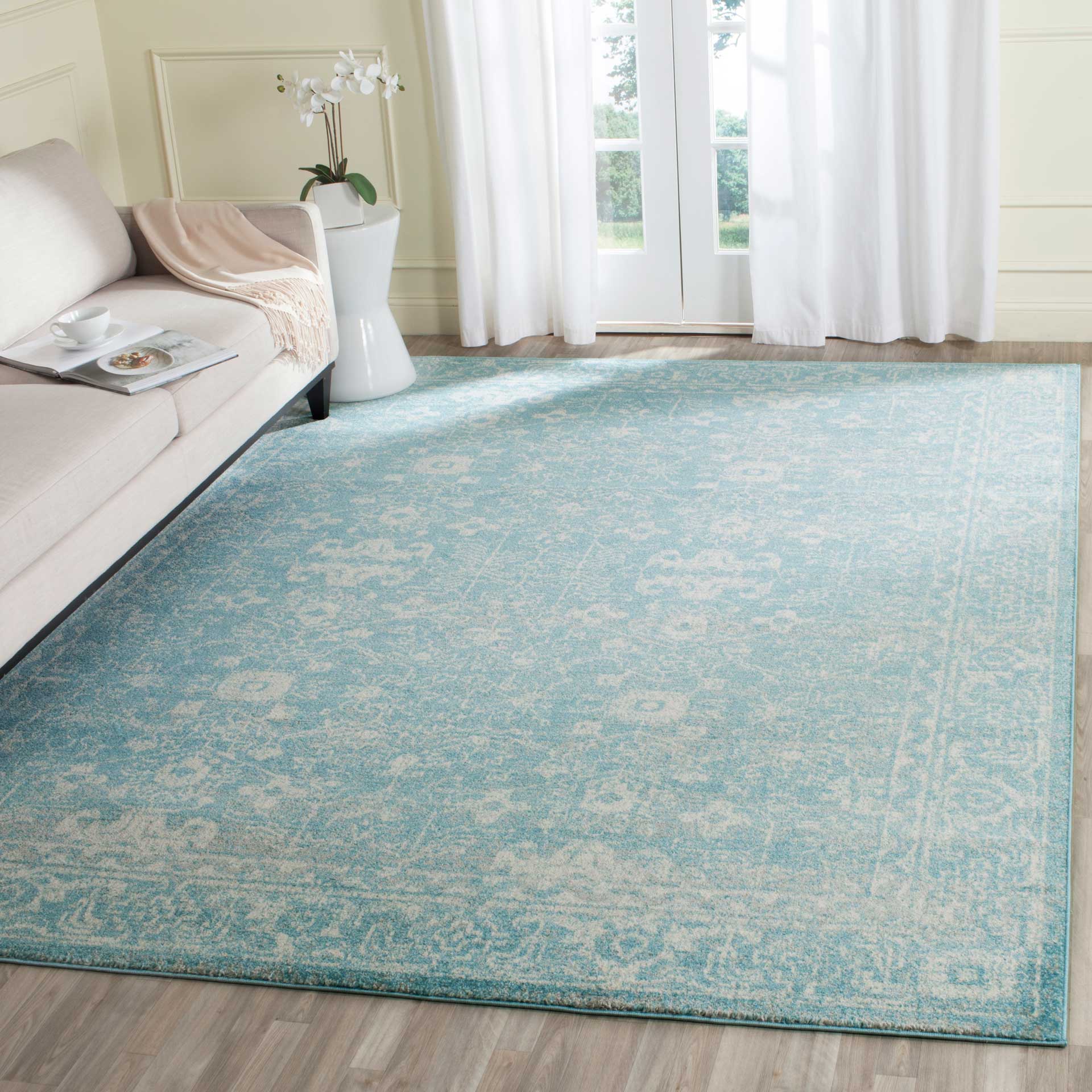 Evoke Vintage Light Blue/Ivory Area Rug - Image 8