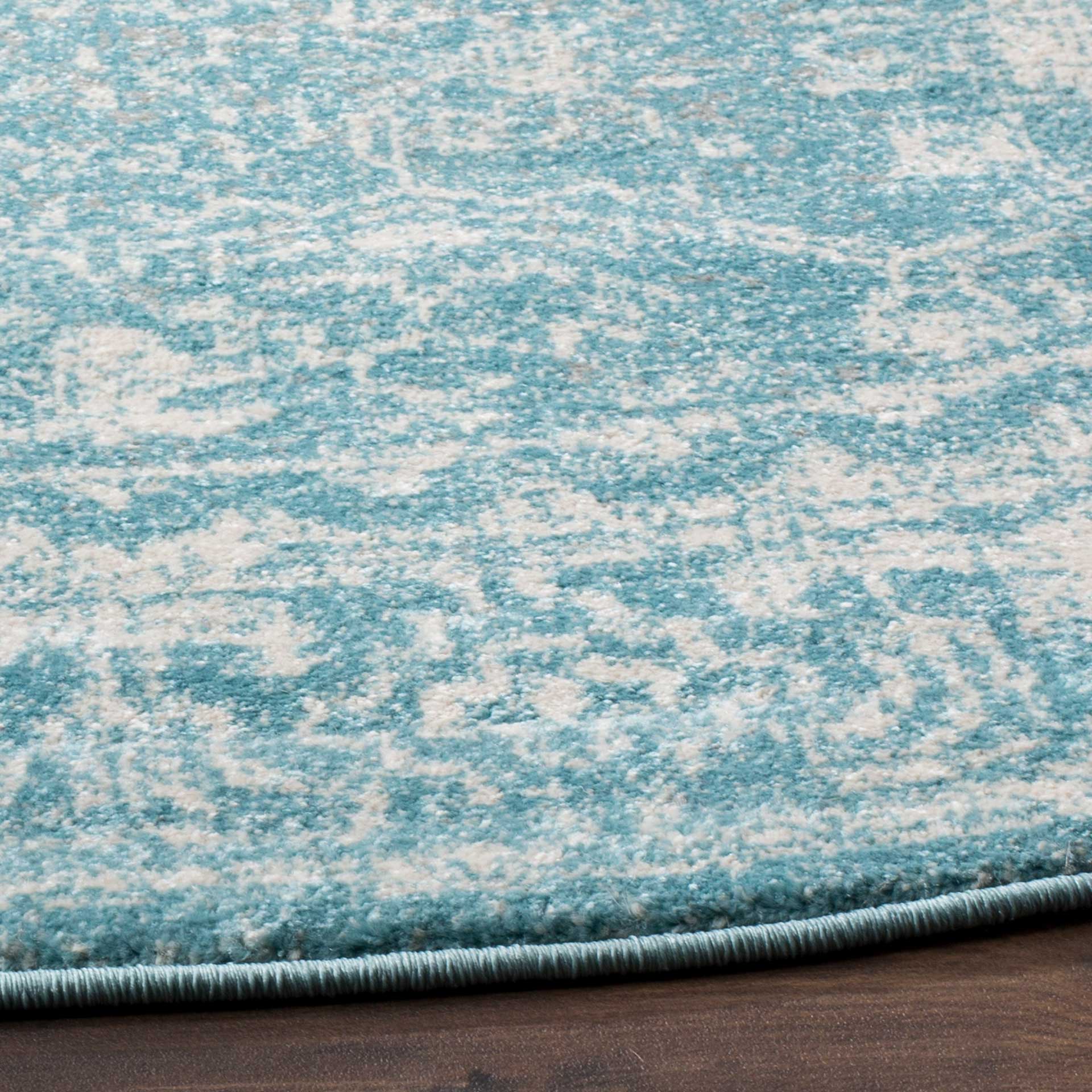 Evoke Vintage Light Blue/Ivory Round Rug - Image 2