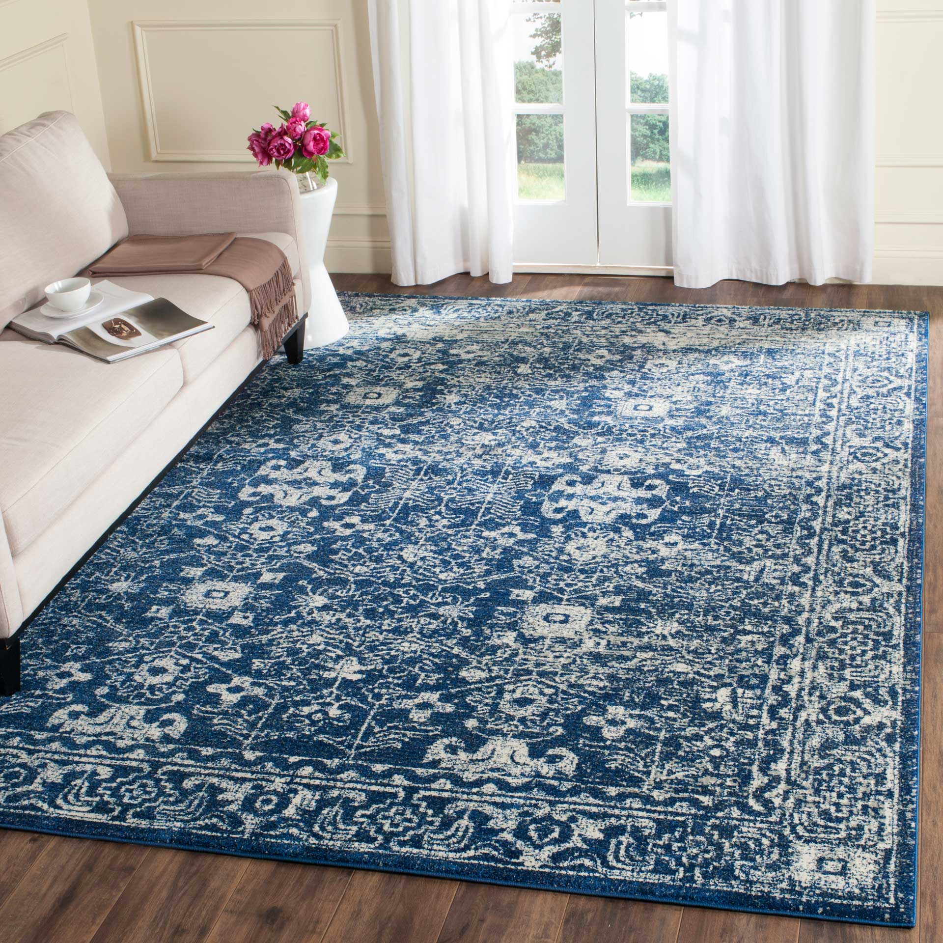 Evoke Vintage Navy/Ivory Area Rug - Image 9